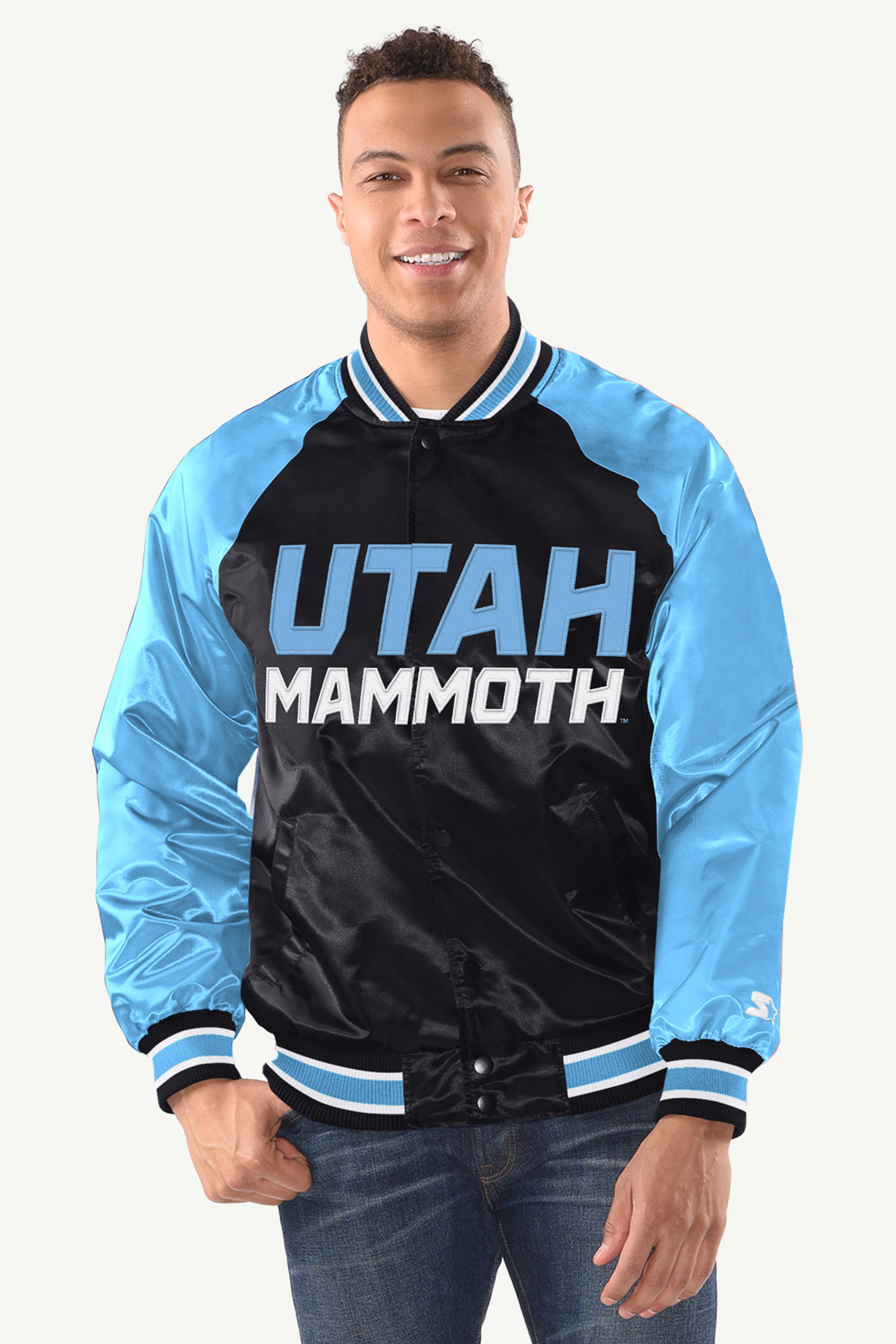 MENS UTAH MAMMOTHS INDUCTEE SATIN VARSITY JACKET View 1 | NHL MENS UTAH MAMMOTHS INDUCTEE SATIN VARSITY JACKET View 1 | NHL