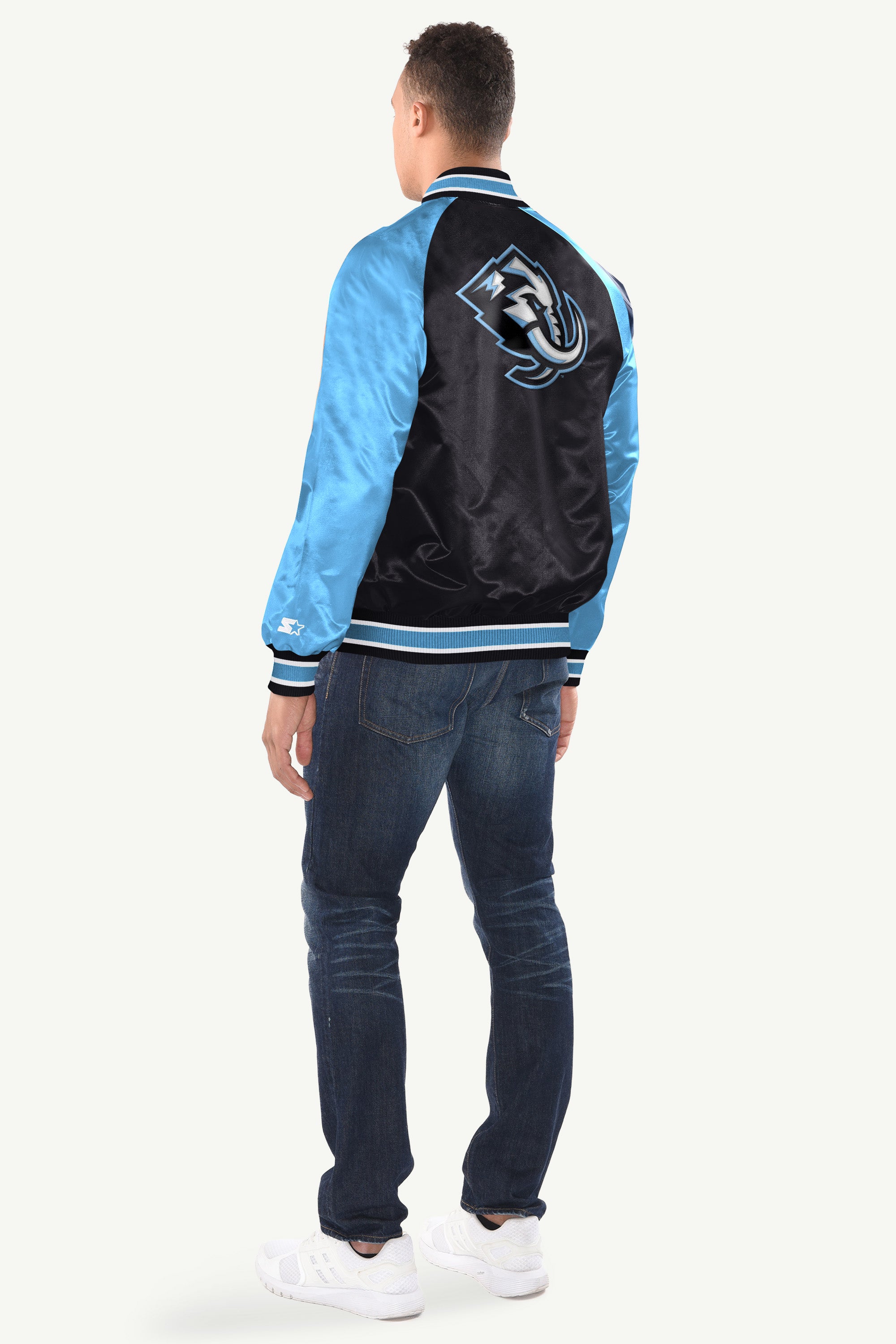 MENS UTAH MAMMOTHS INDUCTEE SATIN VARSITY JACKET View 2 | NHL MENS UTAH MAMMOTHS INDUCTEE SATIN VARSITY JACKET View 2 | NHL