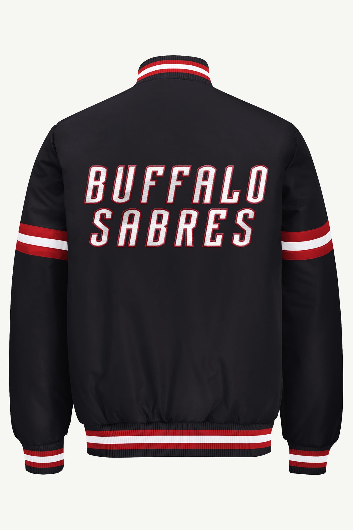 MENS BUFFALO SABRES COURTSIDE SATIN VARSITY JACKET View 3 MENS BUFFALO SABRES COURTSIDE SATIN VARSITY JACKET View 3
