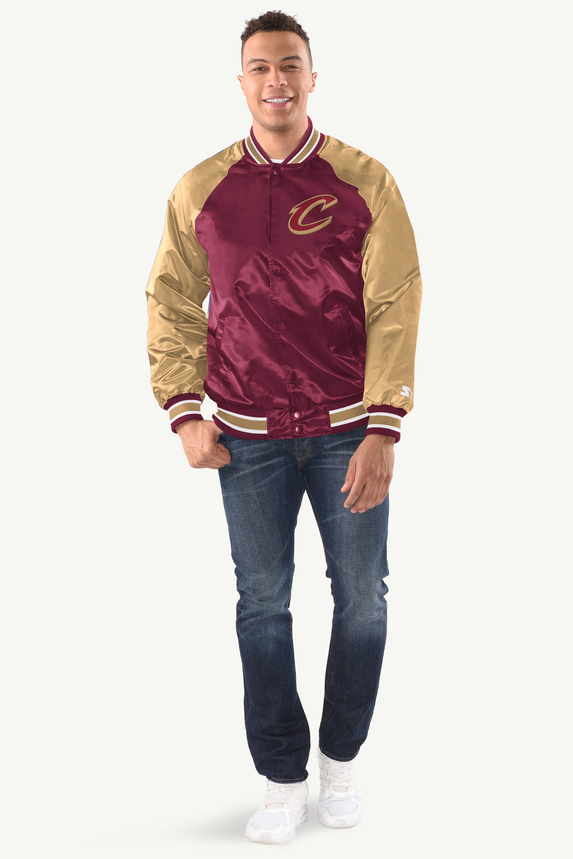 Mens Cleveland Cavaliers Inductee Satin Varsity Jacket | NBA | Starter