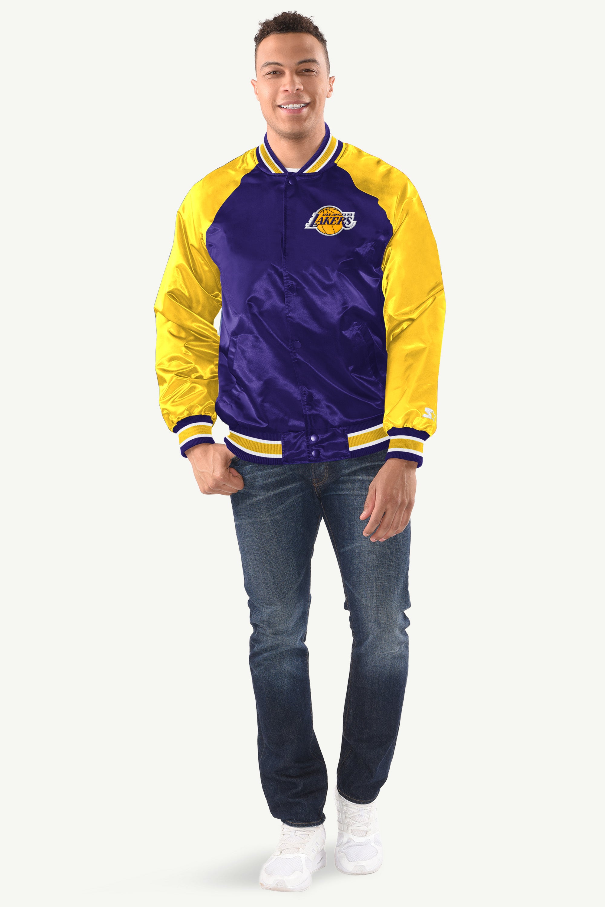 MENS LOS ANGELES LAKERS INDUCTEE SATIN VARSITY JACKET View 3 MENS LOS ANGELES LAKERS INDUCTEE SATIN VARSITY JACKET View 3