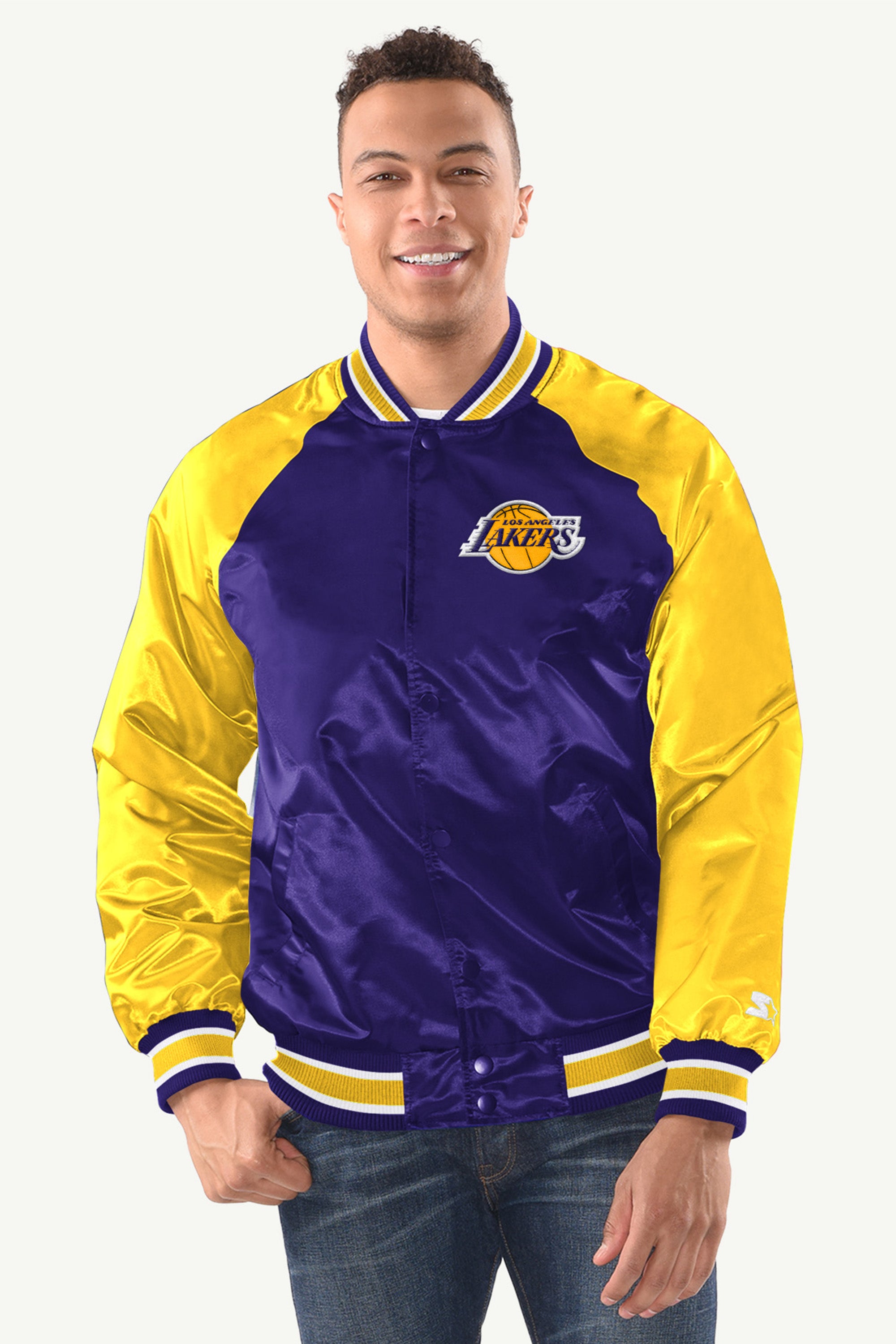 MENS LOS ANGELES LAKERS INDUCTEE SATIN VARSITY JACKET View 1 | NBA MENS LOS ANGELES LAKERS INDUCTEE SATIN VARSITY JACKET View 1 | NBA