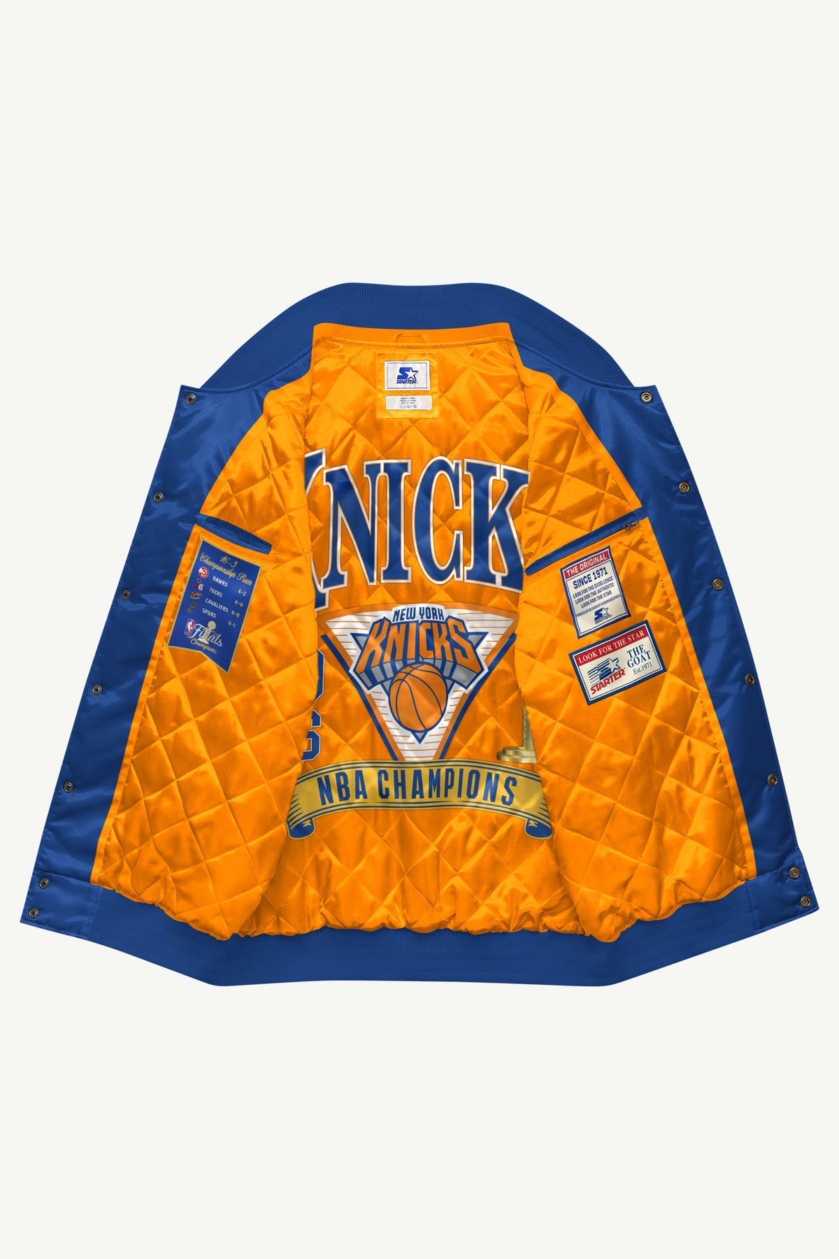 MENS NEW YORK KNICKS COURTSIDE SATIN VARSITY JACKET View 4 MENS NEW YORK KNICKS COURTSIDE SATIN VARSITY JACKET View 4