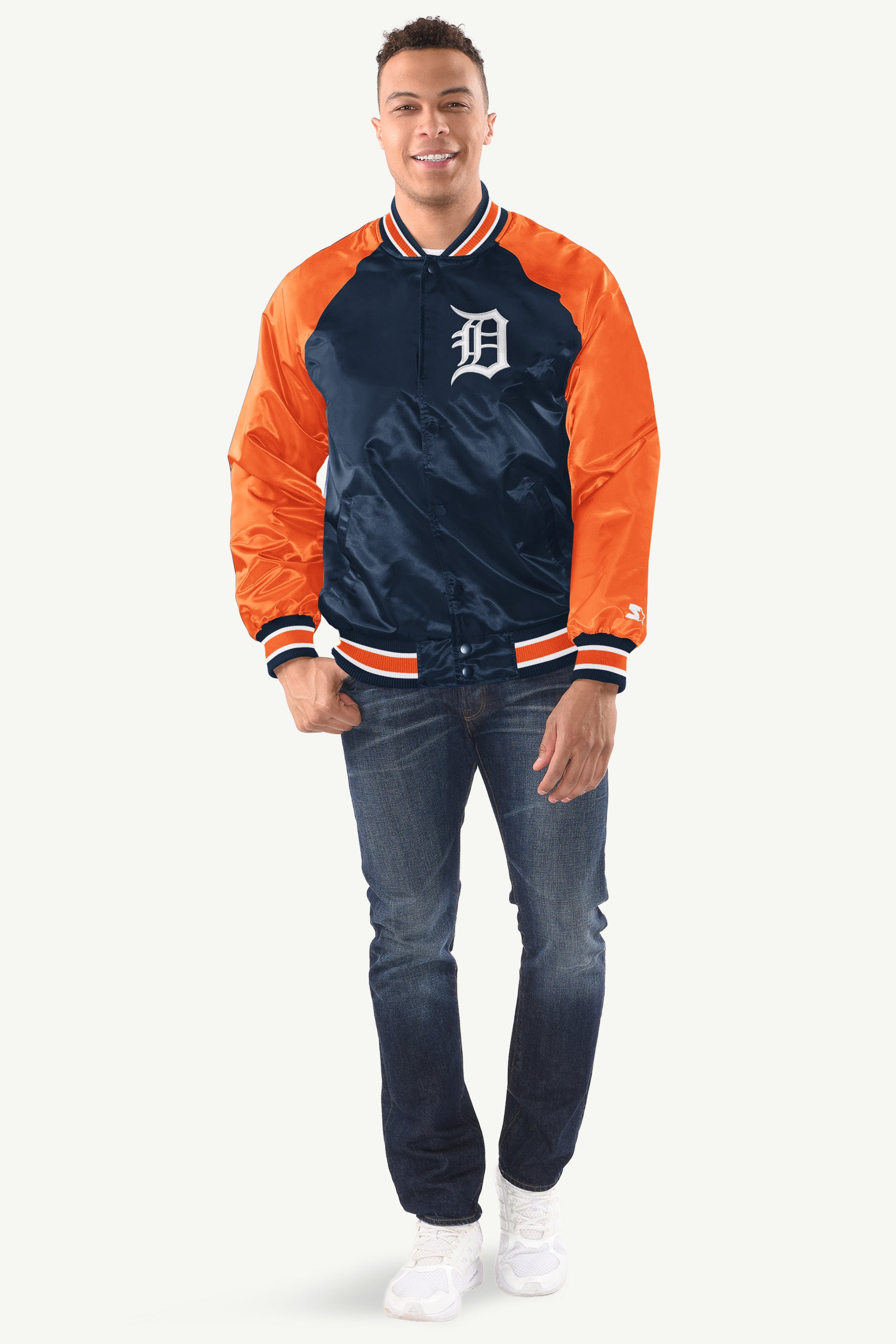 MENS DETROIT TIGERS INDUCTEE SATIN VARSITY JACKET View 3 | Starter Jackets MENS DETROIT TIGERS INDUCTEE SATIN VARSITY JACKET View 3 | Starter Jackets