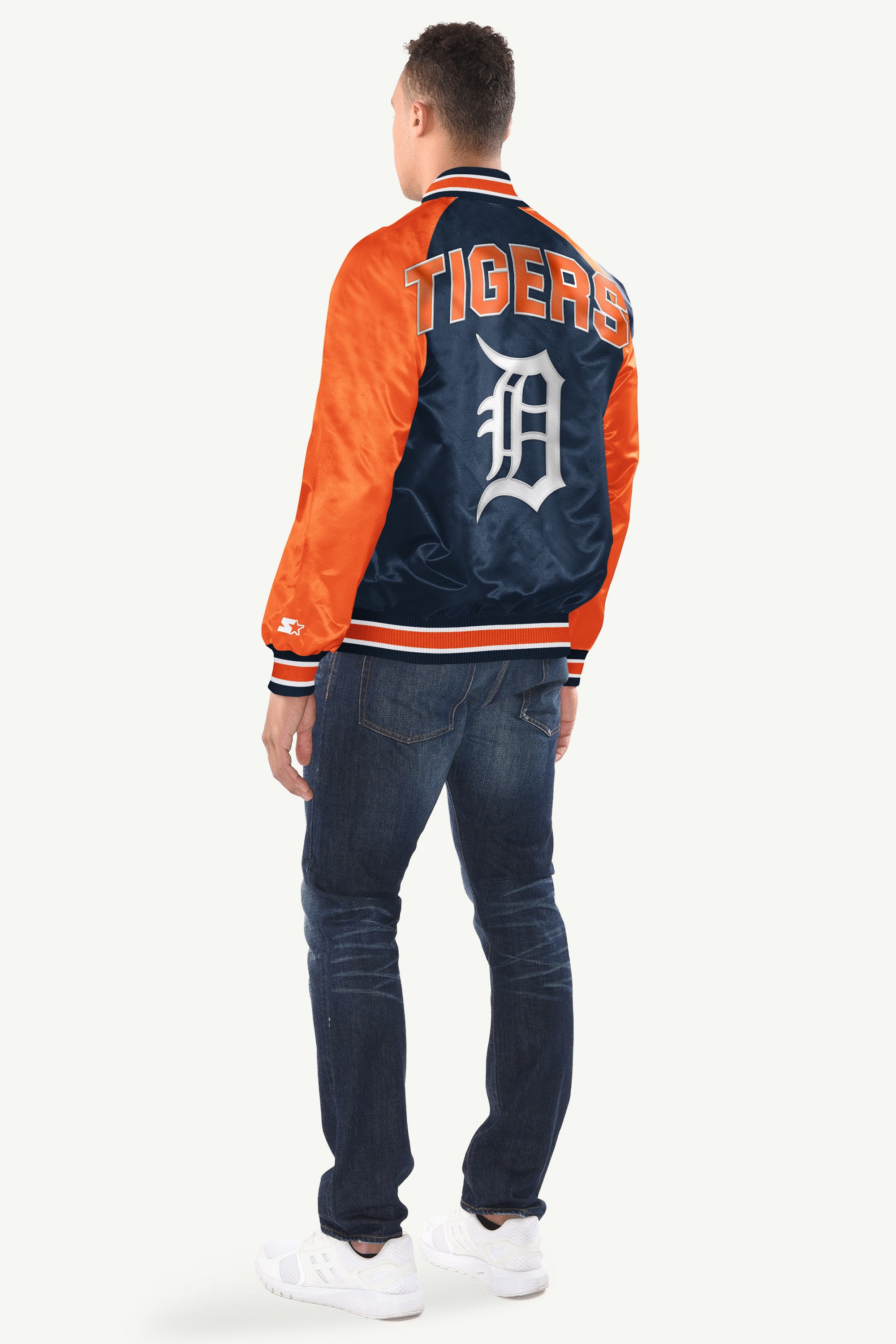MENS DETROIT TIGERS INDUCTEE SATIN VARSITY JACKET View 2 MENS DETROIT TIGERS INDUCTEE SATIN VARSITY JACKET View 2