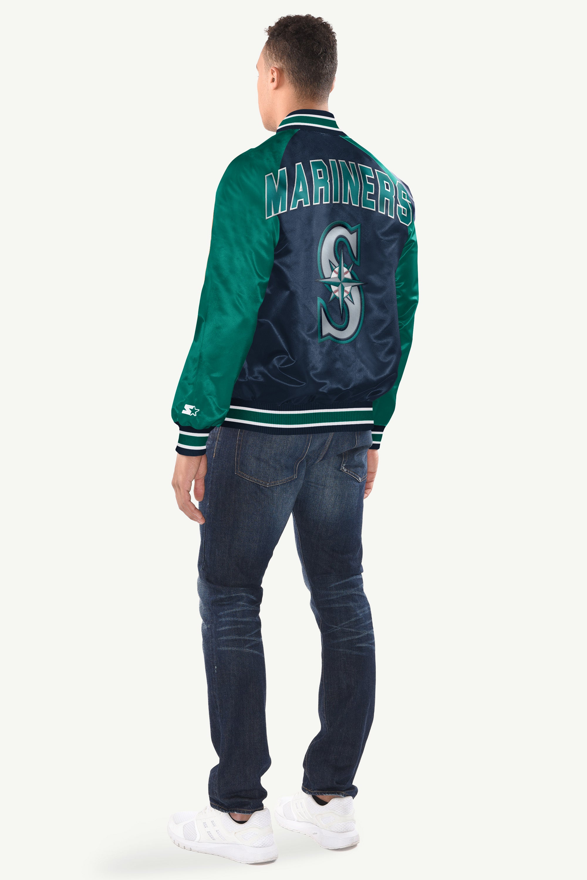 MENS SEATTLE MARINERS INDUCTEE SATIN VARSITY JACKET View 2 | Seattle Mariners MENS SEATTLE MARINERS INDUCTEE SATIN VARSITY JACKET View 2 | Seattle Mariners