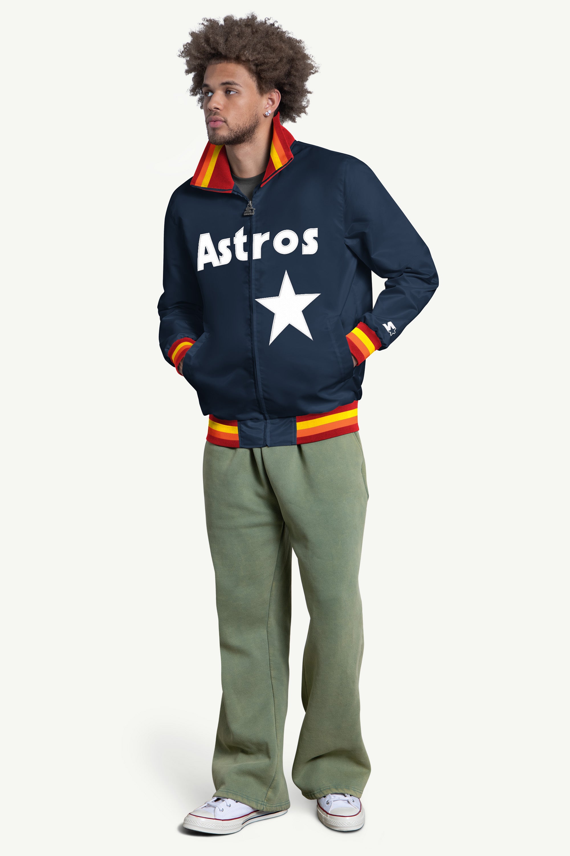 MENS HOUSTON ASTROS CAPTAIN VARSITY JACKET View 3 MENS HOUSTON ASTROS CAPTAIN VARSITY JACKET View 3