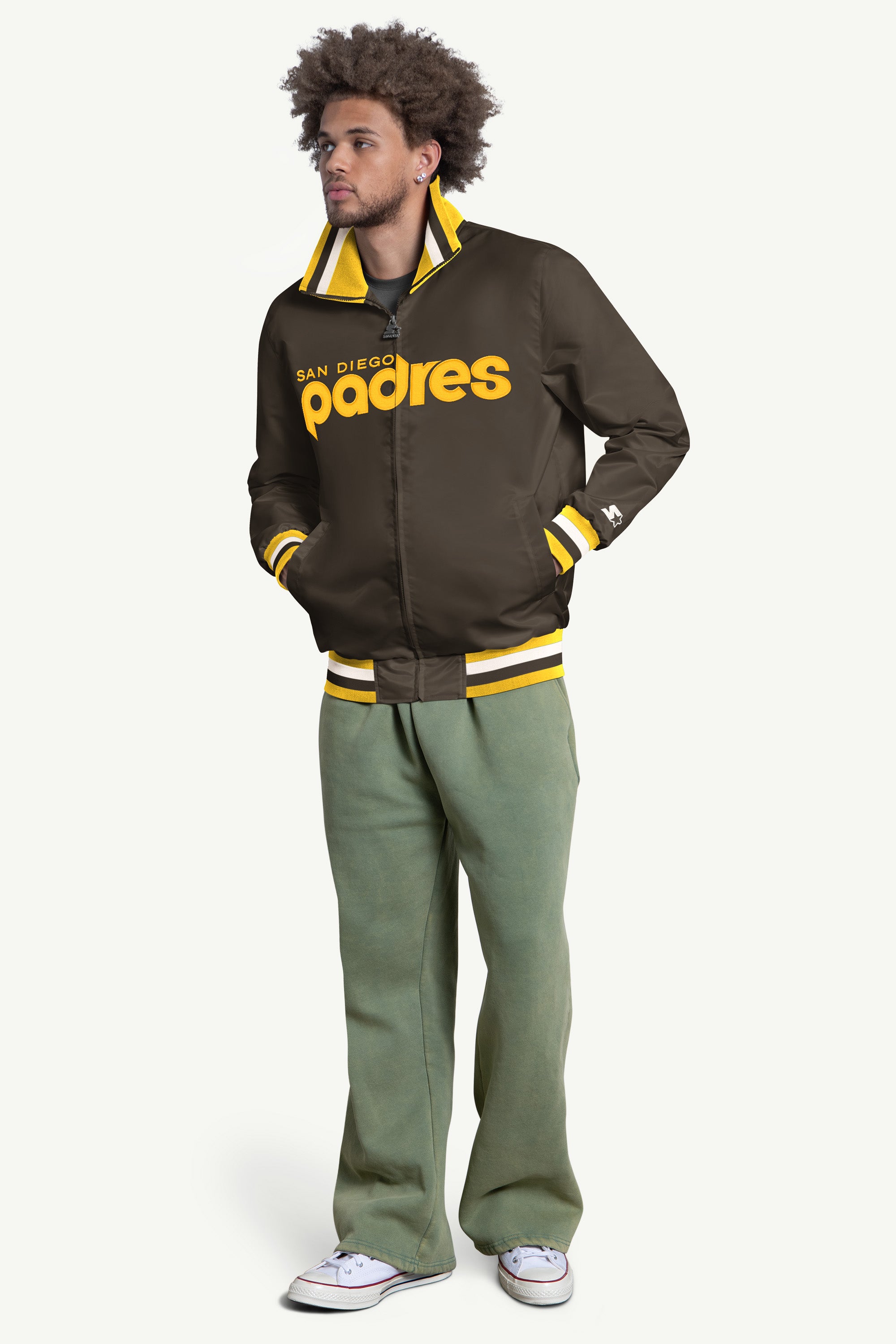 MENS SAN DIEGO PADRES CAPTAIN VARSITY JACKET View 3 MENS SAN DIEGO PADRES CAPTAIN VARSITY JACKET View 3