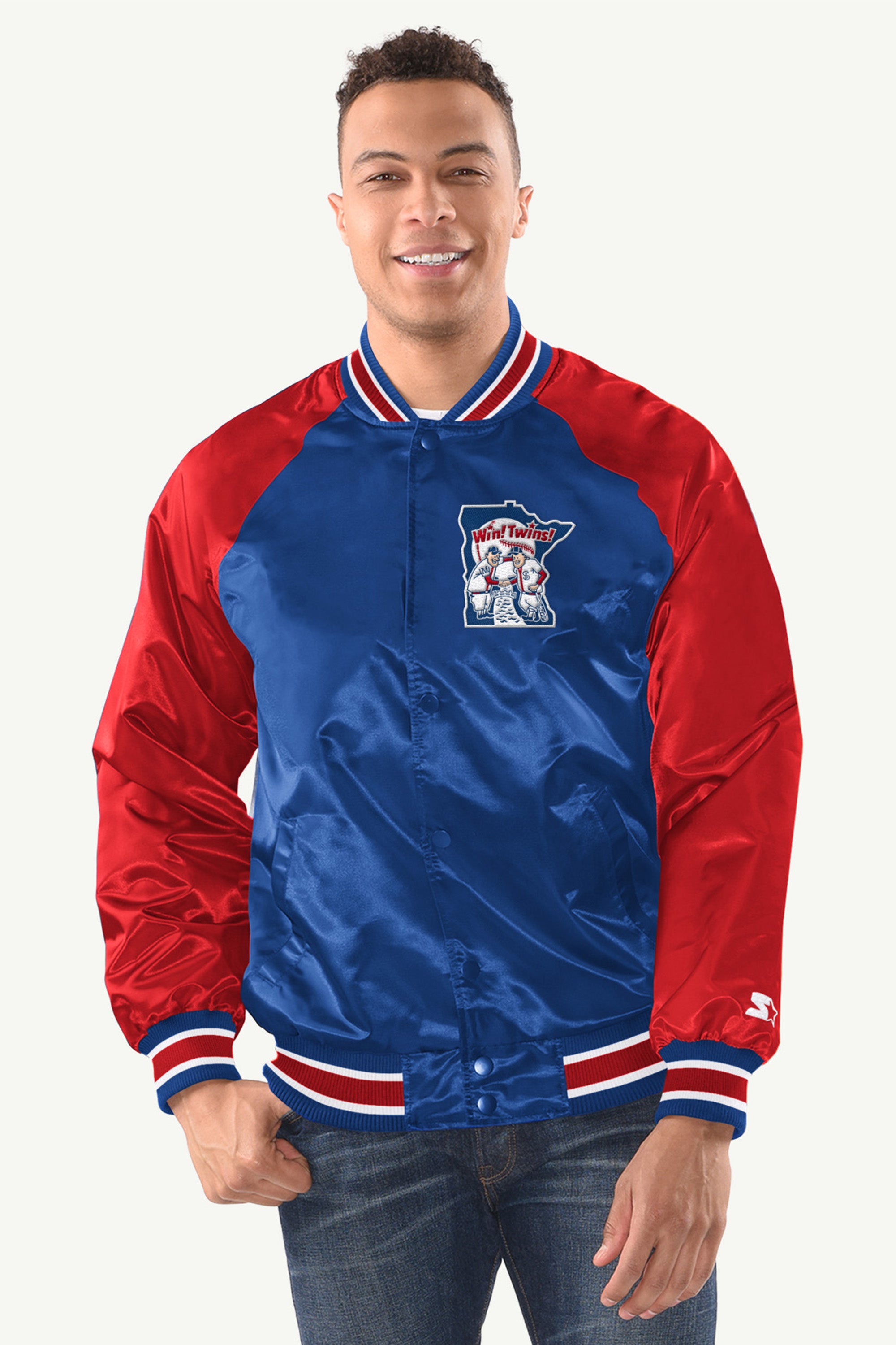 MENS MINNESOTA TWINS INDUCTEE SATIN VARSITY JACKET View 1 MENS MINNESOTA TWINS INDUCTEE SATIN VARSITY JACKET View 1