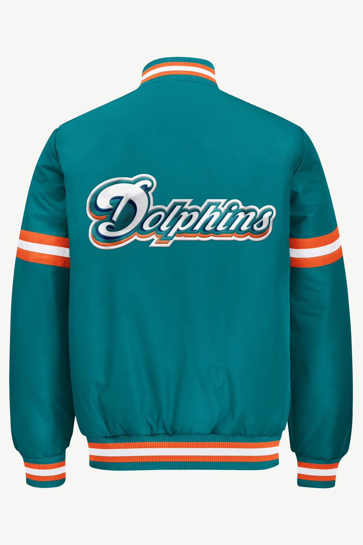 MENS MIAMI DOLPHINS COURTSIDE VARSITY JACKET View 3 MENS MIAMI DOLPHINS COURTSIDE VARSITY JACKET View 3