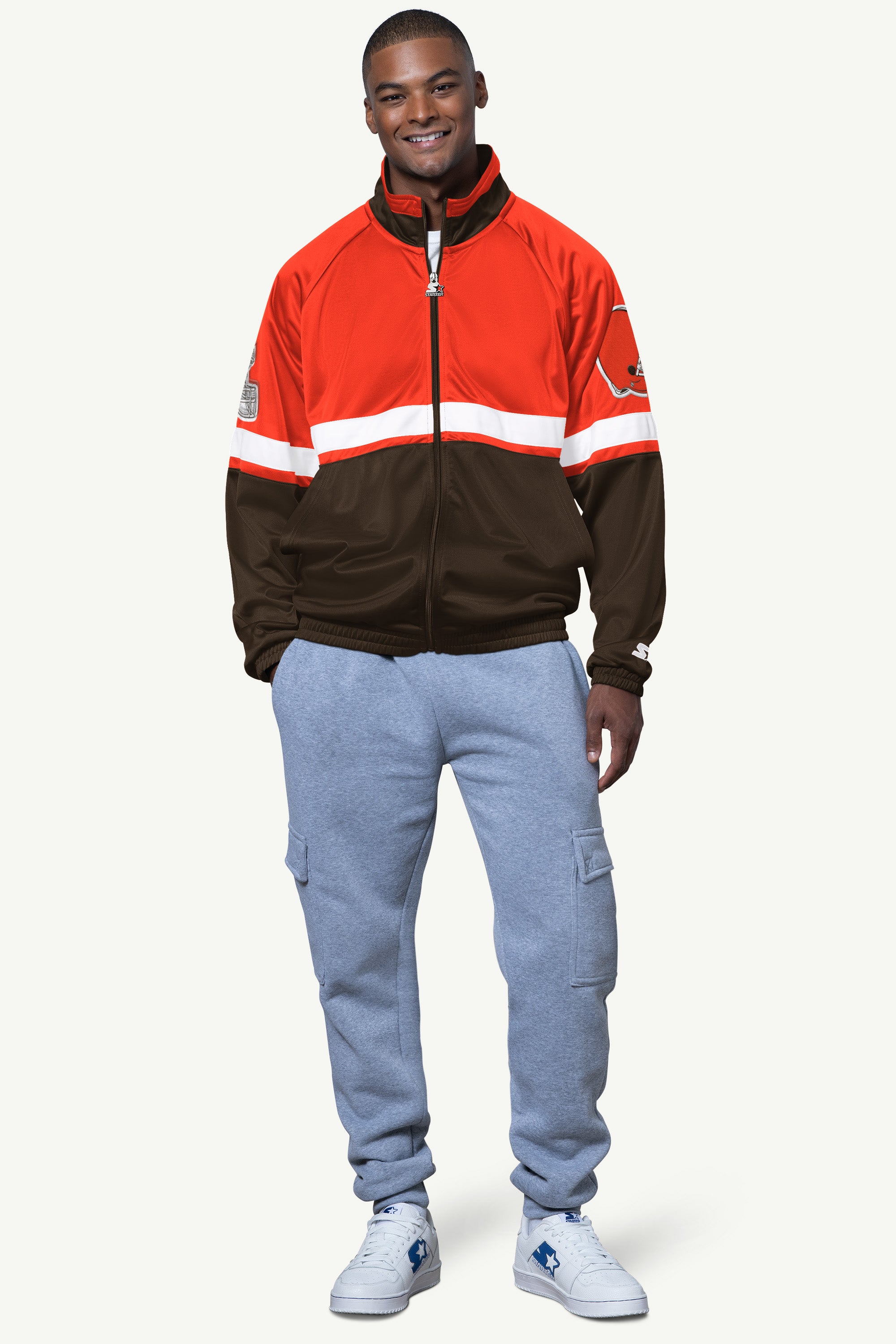 MENS CLEVELAND BROWNS VETERAN TRACK JACKET View 3 | NFL MENS CLEVELAND BROWNS VETERAN TRACK JACKET View 3 | NFL