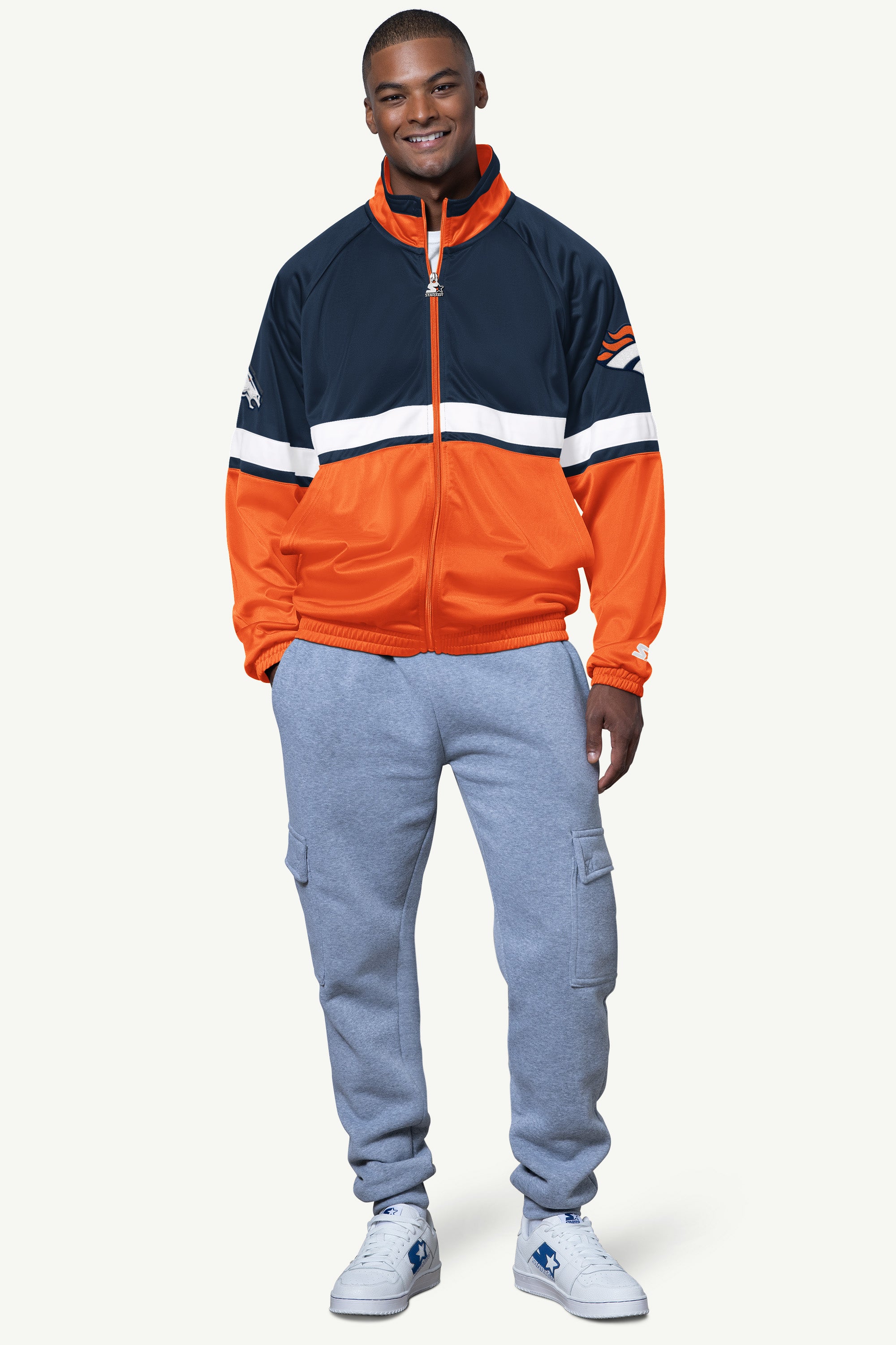 MENS DENVER BRONCOS VETERAN TRACK JACKET View 3 MENS DENVER BRONCOS VETERAN TRACK JACKET View 3