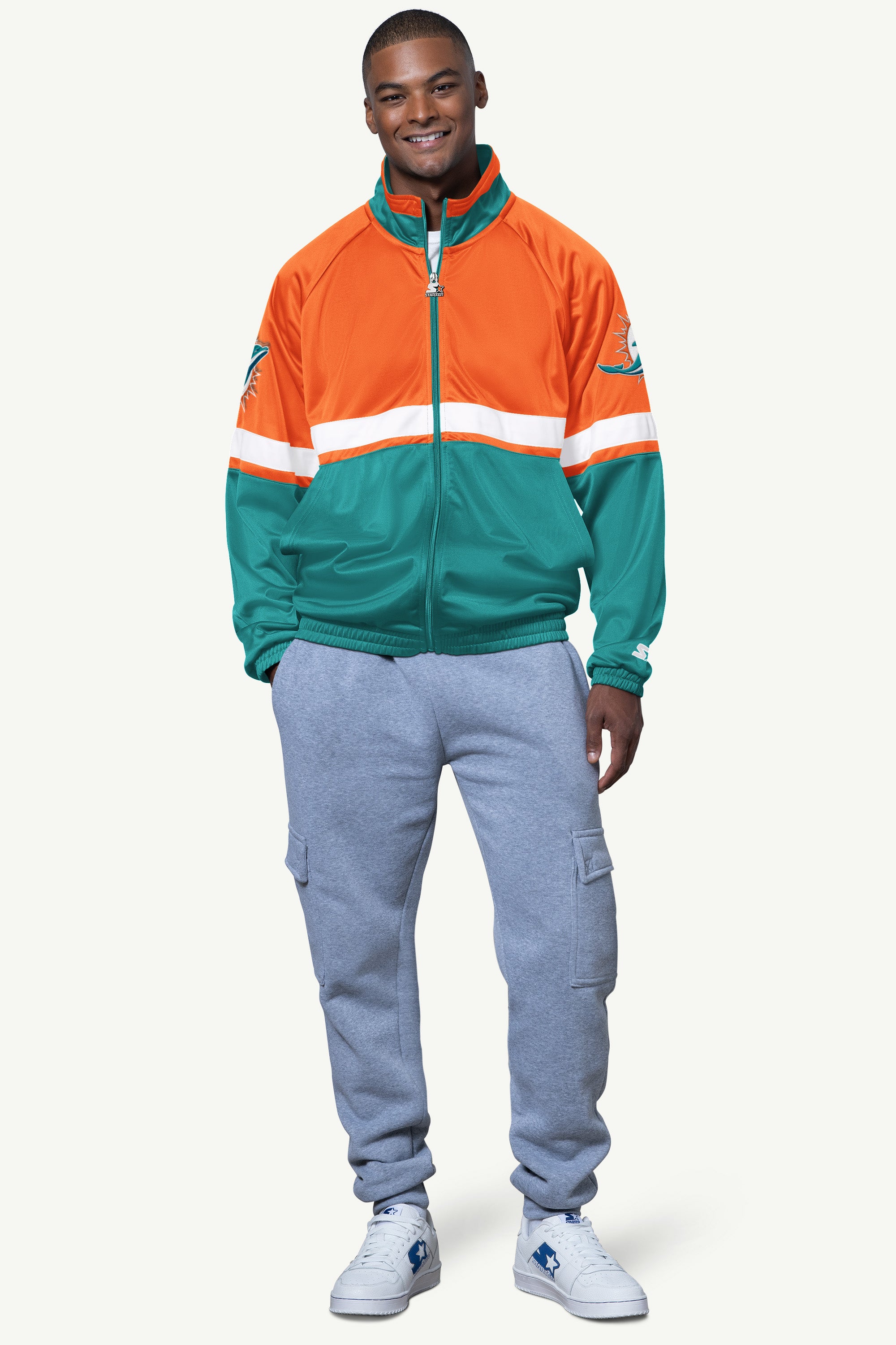 MENS MIAMI DOLPHINS VETERAN TRACK JACKET View 3 | NFL MENS MIAMI DOLPHINS VETERAN TRACK JACKET View 3 | NFL