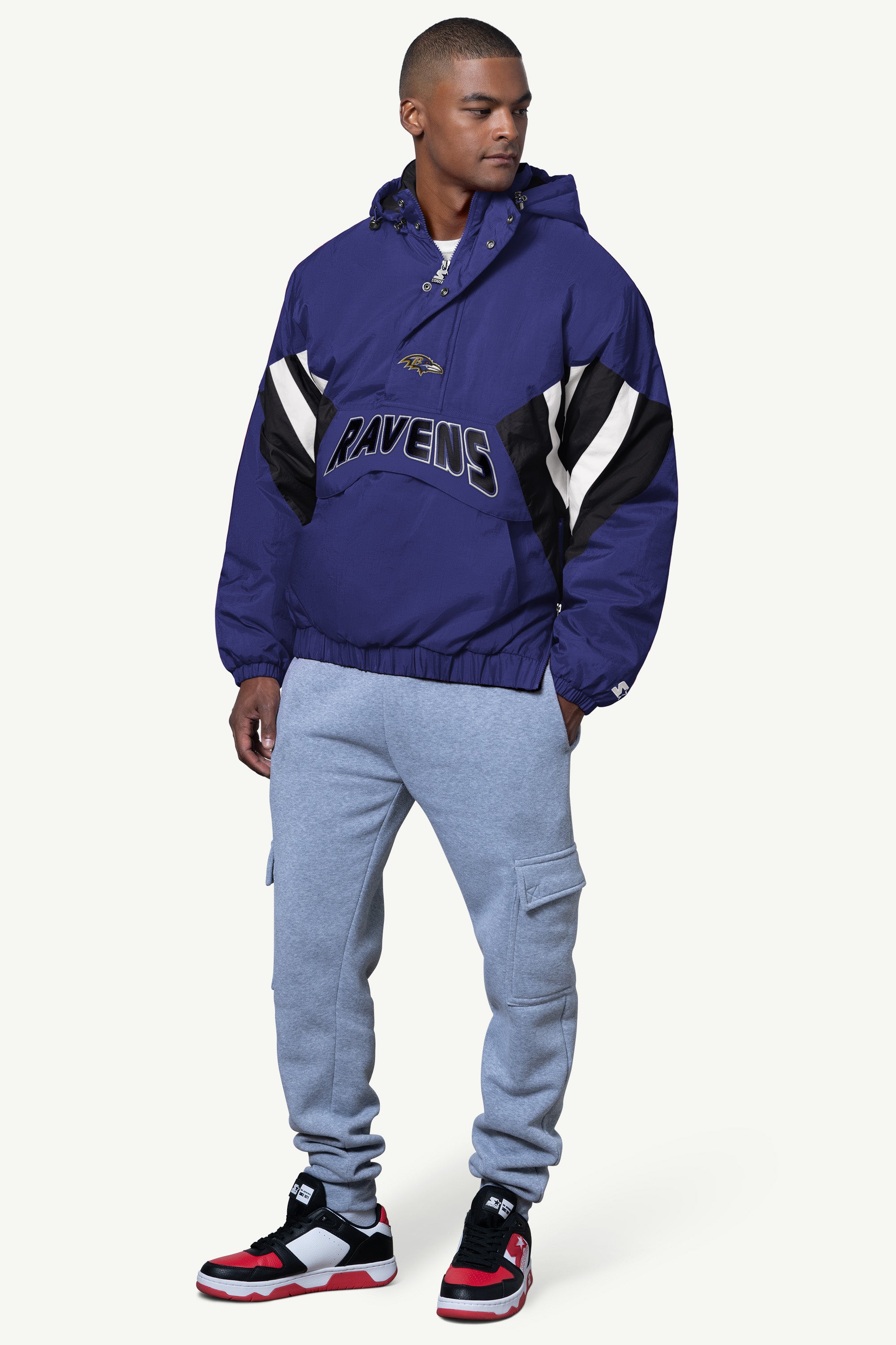 MENS BALTIMORE RAVENS LINE UP BREAKAWAY CRINKLE POPOVER View 3 | NFL MENS BALTIMORE RAVENS LINE UP BREAKAWAY CRINKLE POPOVER View 3 | NFL