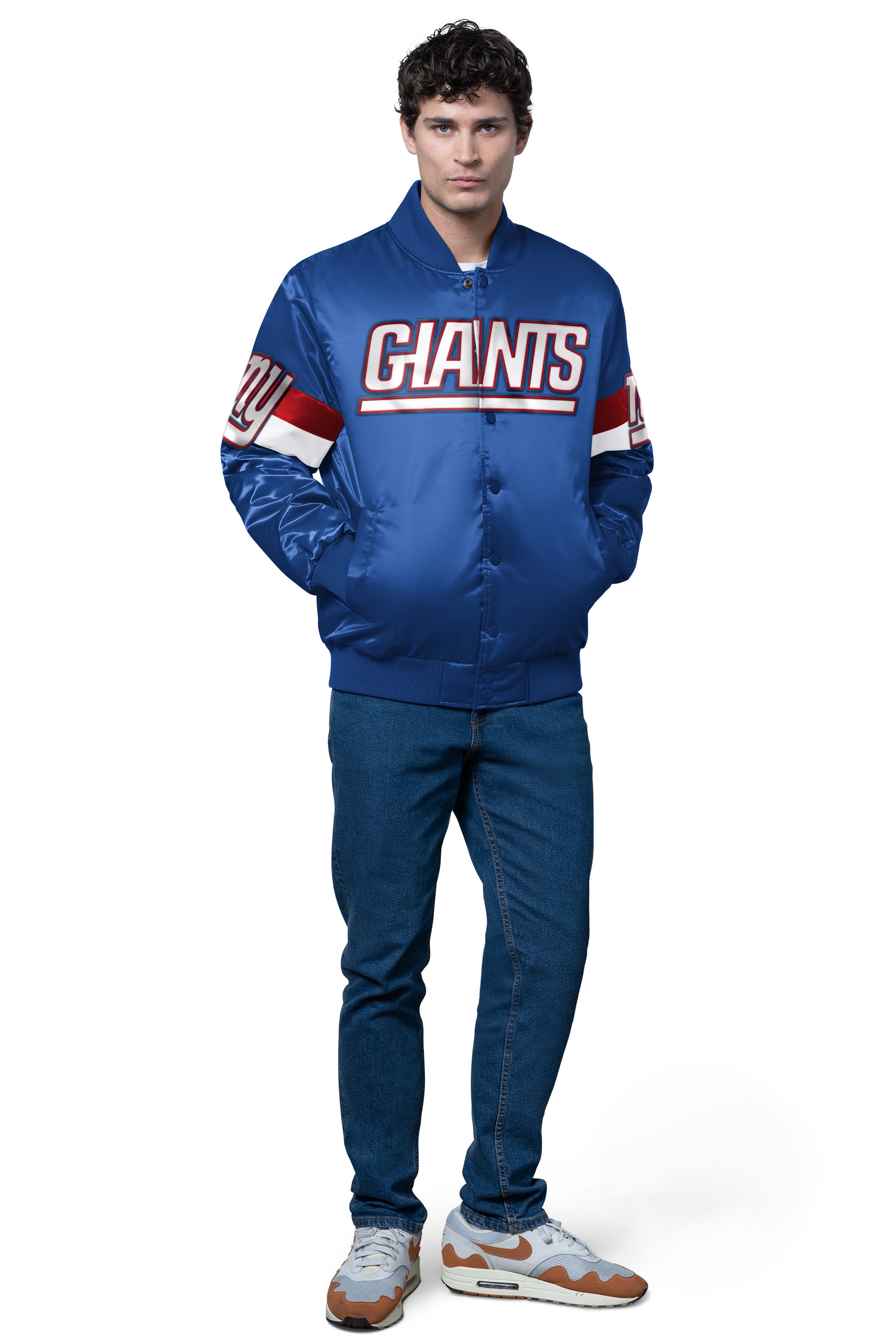 MENS NEW YORK GIANTS TRIPLE OPTION SATIN VARSITY JACKET View 3 | New York Giants MENS NEW YORK GIANTS TRIPLE OPTION SATIN VARSITY JACKET View 3 | New York Giants