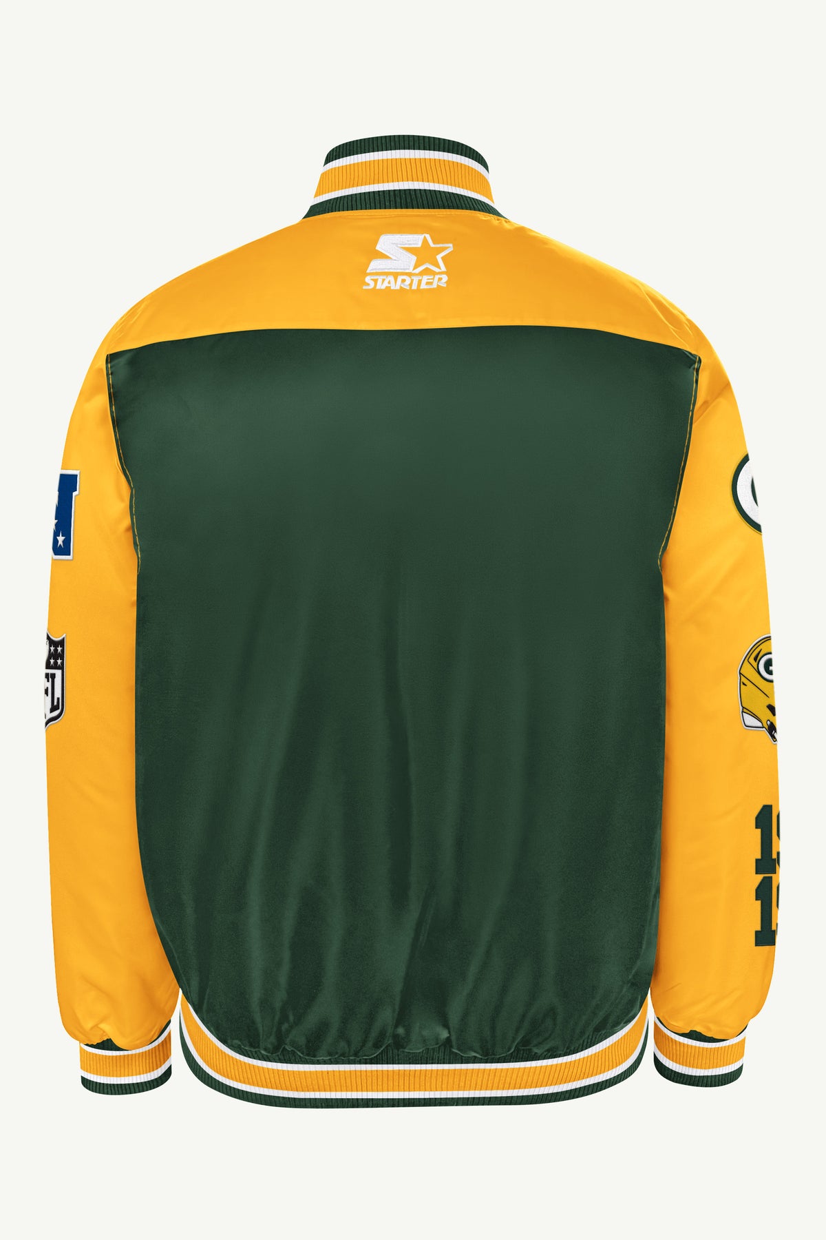 MENS GREEN BAY PACKERS BIG FAN SATIN VARSITY JACKET View 3 MENS GREEN BAY PACKERS BIG FAN SATIN VARSITY JACKET View 3