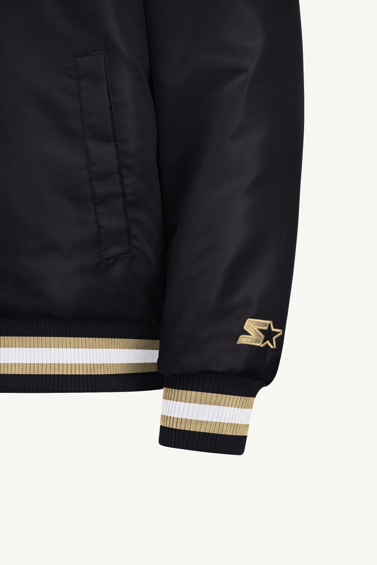 MENS NEW ORLEANS SAINTS COURTSIDE SATIN VARSITY JACKET View 4 MENS NEW ORLEANS SAINTS COURTSIDE SATIN VARSITY JACKET View 4