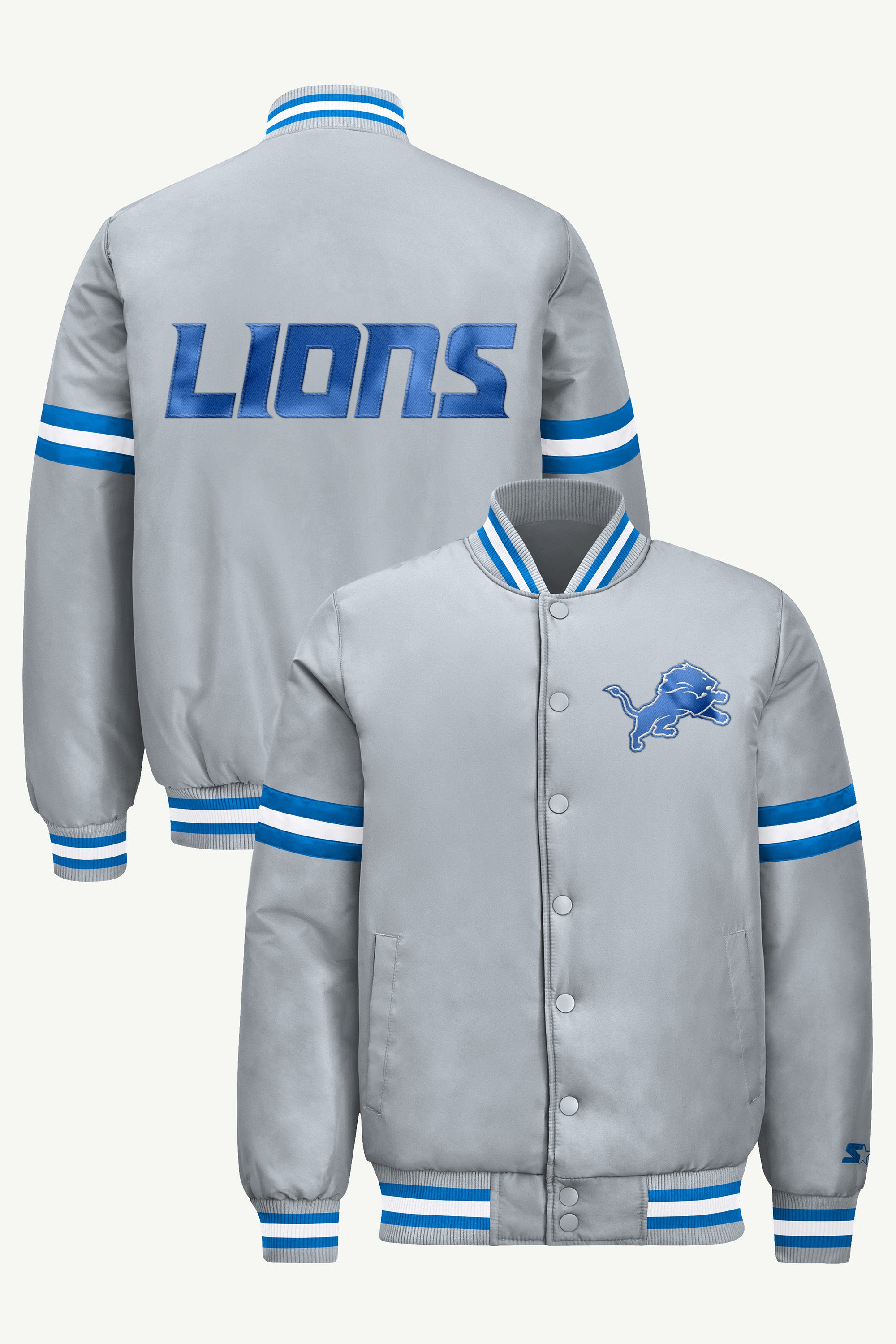 MENS DETROIT LIONS COURTSIDE VARSITY JACKET View 1 MENS DETROIT LIONS COURTSIDE VARSITY JACKET View 1