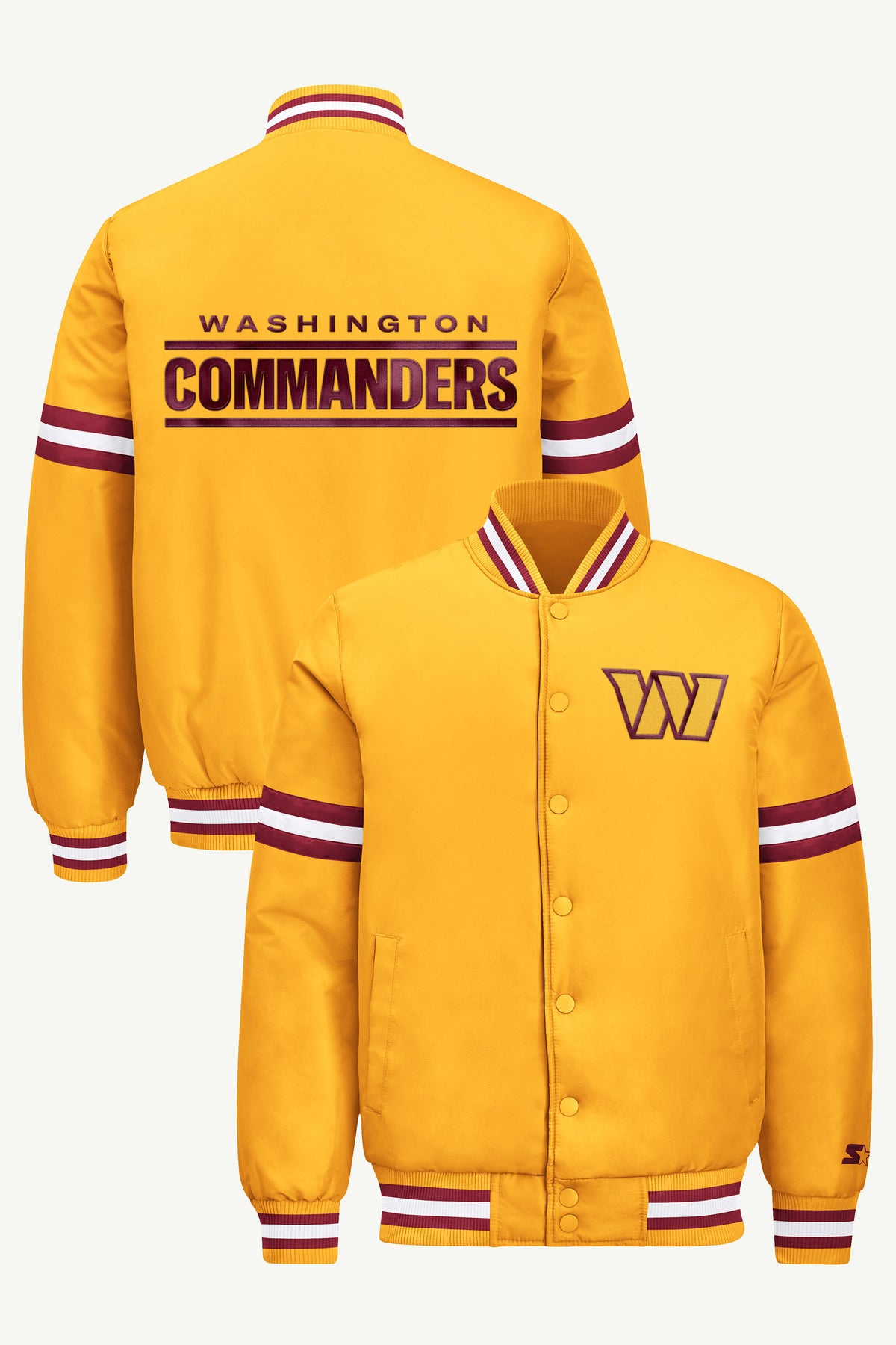 MENS WASHINGTON COMMANDERS COURTSIDE VARSITY JACKET View 1 MENS WASHINGTON COMMANDERS COURTSIDE VARSITY JACKET View 1