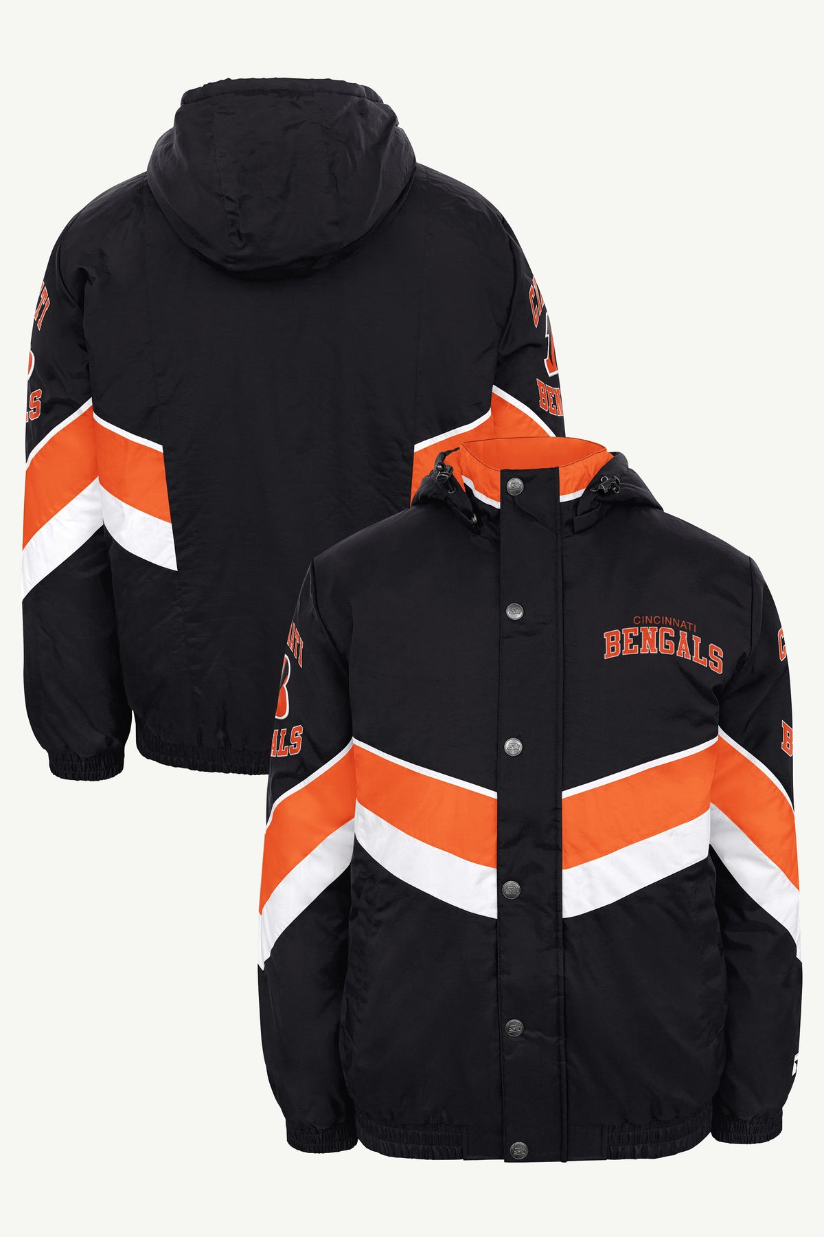 MENS CINCINNATI BENGALS CHEVRON FULL ZIP JACKET View 1 MENS CINCINNATI BENGALS CHEVRON FULL ZIP JACKET View 1