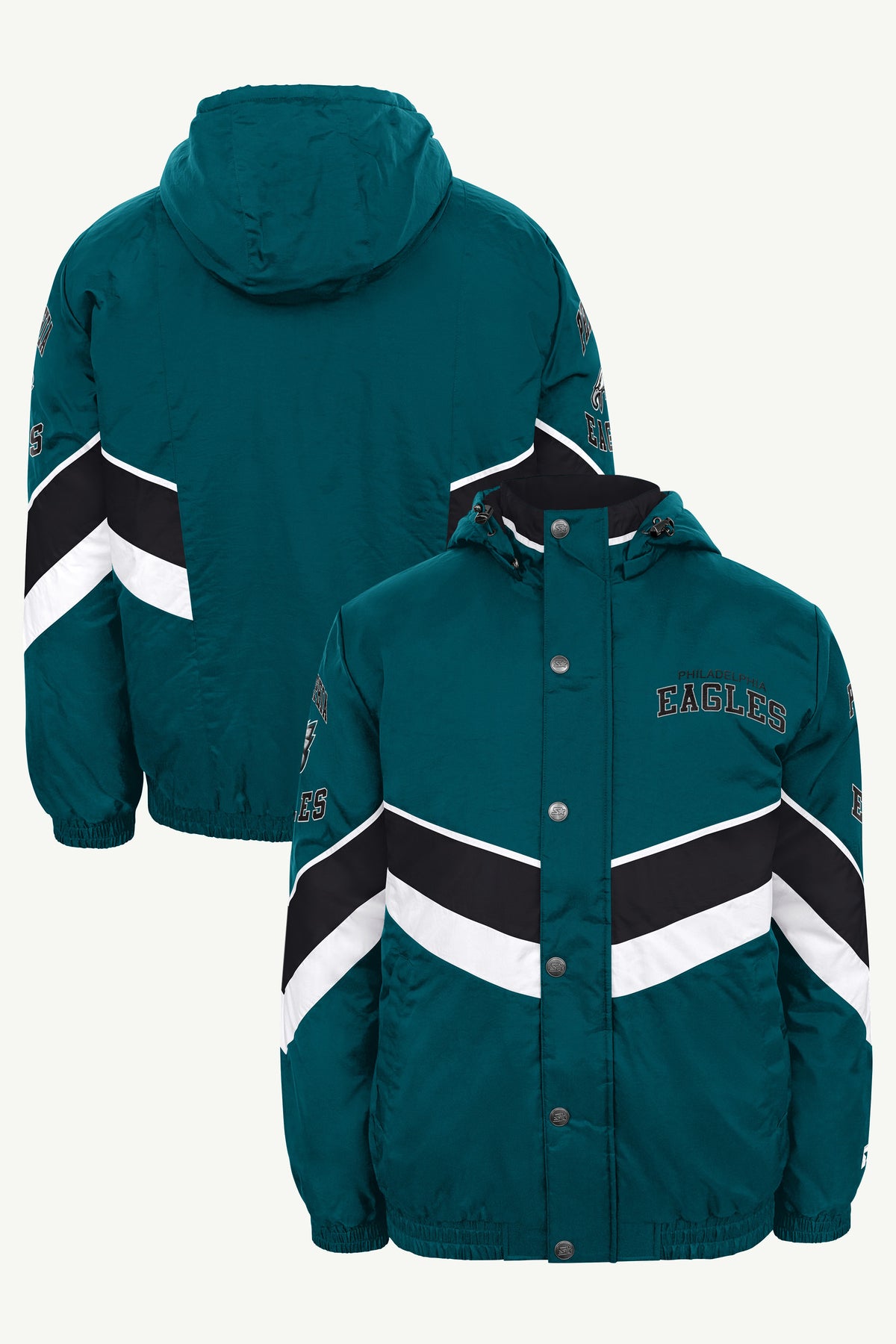 MENS PHILADELPHIA EAGLES CHEVRON FULL ZIP JACKET View 1 MENS PHILADELPHIA EAGLES CHEVRON FULL ZIP JACKET View 1