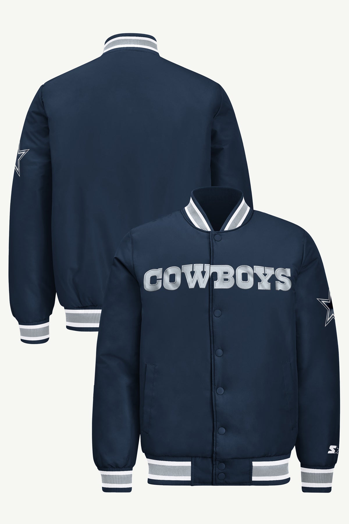MENS DALLAS COWBOYS ACROSS SATIN VARSITY JACKET View 1 | Men's Starter Jackets MENS DALLAS COWBOYS ACROSS SATIN VARSITY JACKET View 1 | Men's Starter Jackets
