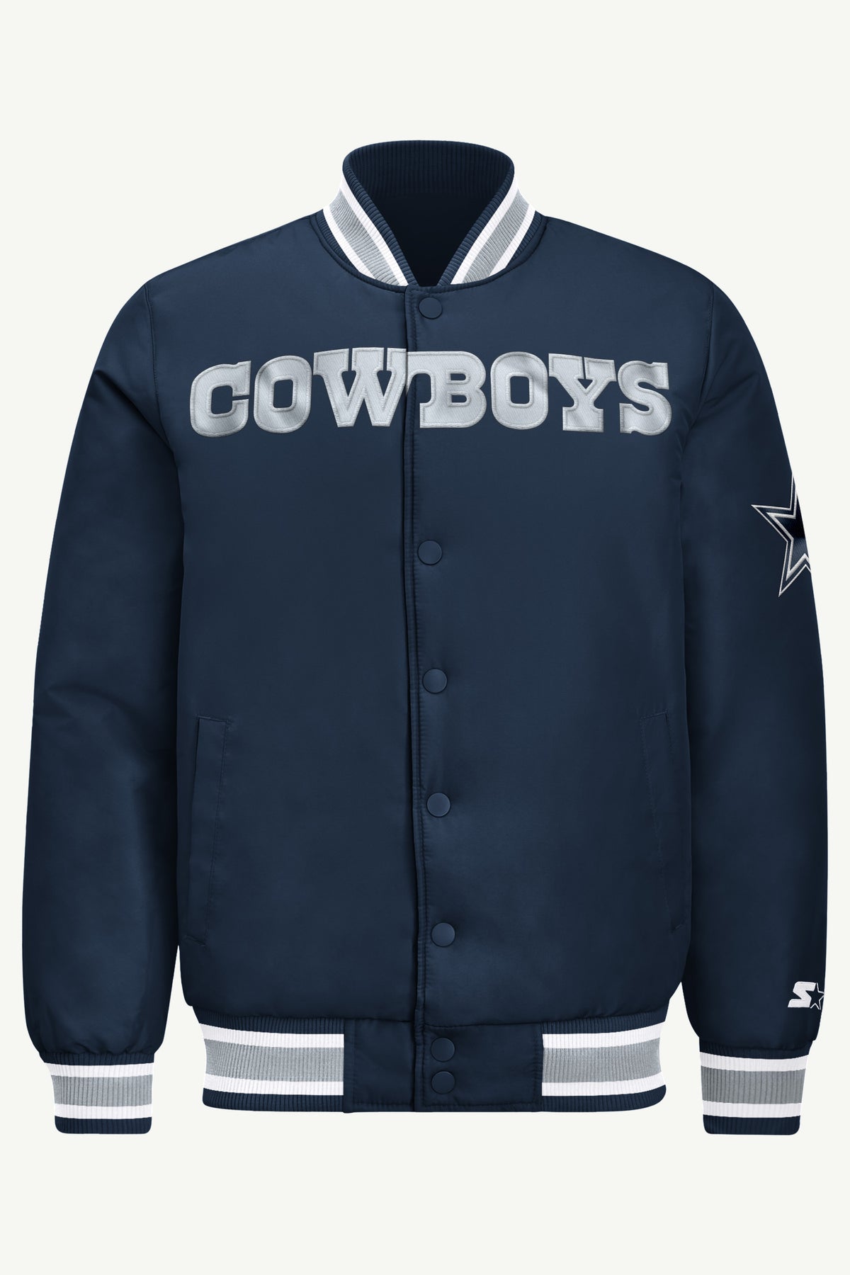 MENS DALLAS COWBOYS ACROSS SATIN VARSITY JACKET View 2 | STARTER JACKETS MENS DALLAS COWBOYS ACROSS SATIN VARSITY JACKET View 2 | STARTER JACKETS