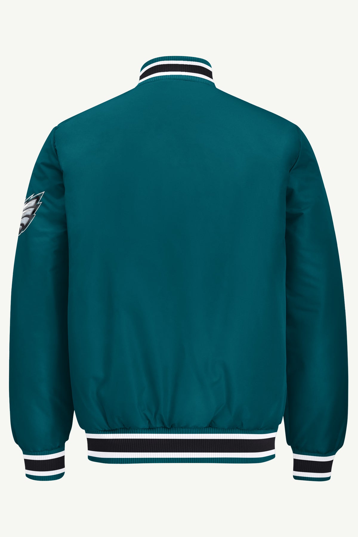 MENS PHILADELPHIA EAGLES ACROSS SATIN VARSITY JACKET View 3 MENS PHILADELPHIA EAGLES ACROSS SATIN VARSITY JACKET View 3