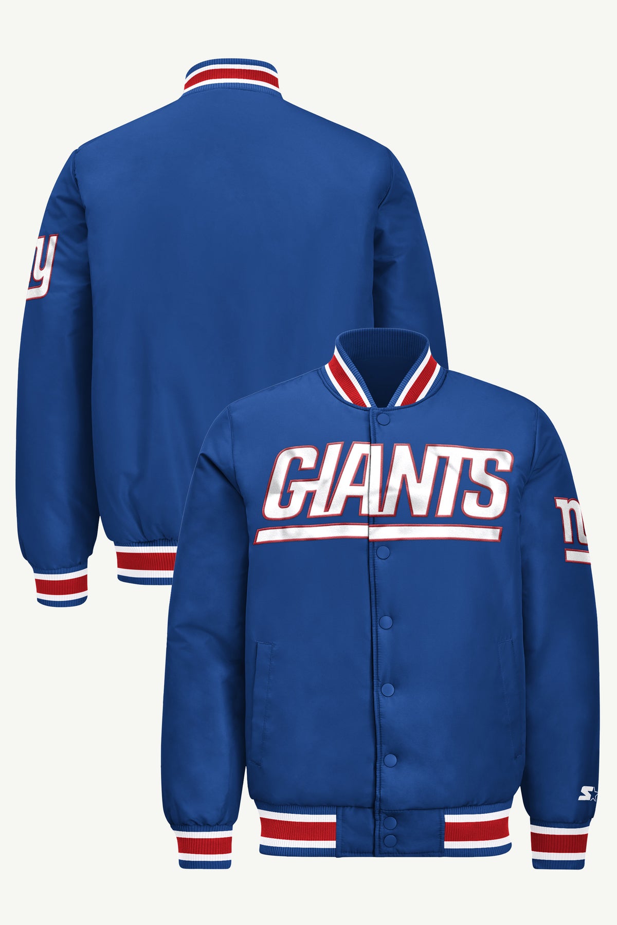 MENS NEW YORK GIANTS ACROSS SATIN VARSITY JACKET View 1 | STARTER JACKETS MENS NEW YORK GIANTS ACROSS SATIN VARSITY JACKET View 1 | STARTER JACKETS