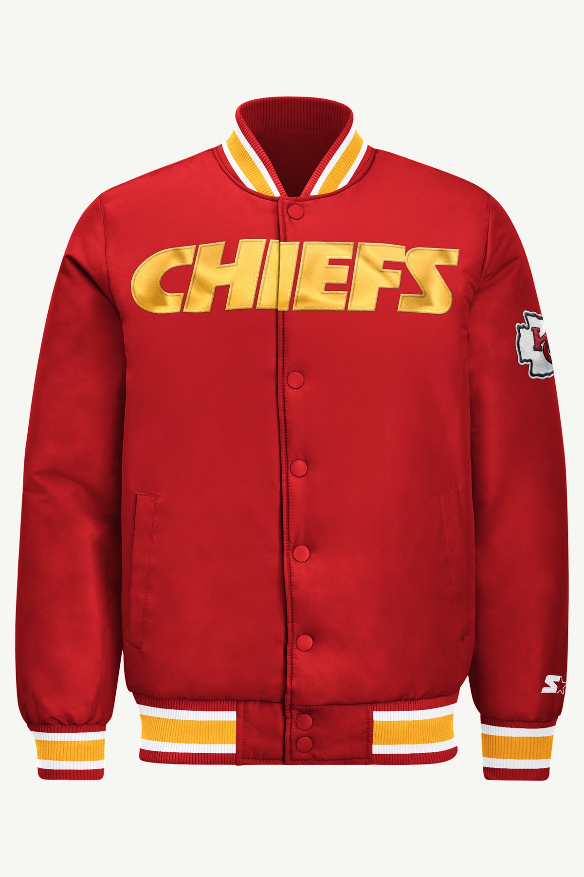 MENS KANSAS CITY CHIEFS ACROSS SATIN VARSITY JACKET View 2 | STARTER JACKETS MENS KANSAS CITY CHIEFS ACROSS SATIN VARSITY JACKET View 2 | STARTER JACKETS