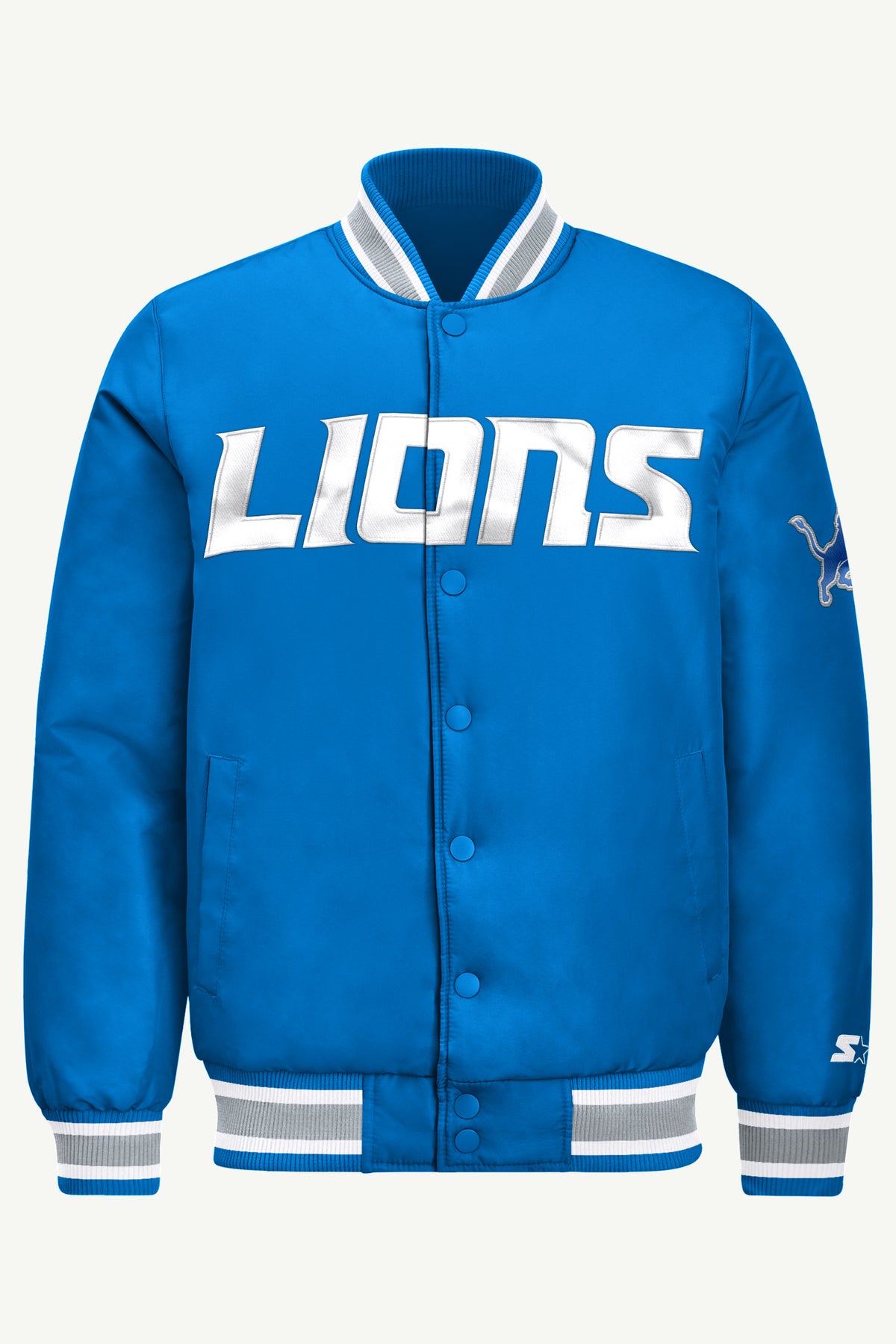 MENS DETROIT LIONS ACROSS SATIN VARSITY JACKET View 2 | Men's Starter Jackets MENS DETROIT LIONS ACROSS SATIN VARSITY JACKET View 2 | Men's Starter Jackets