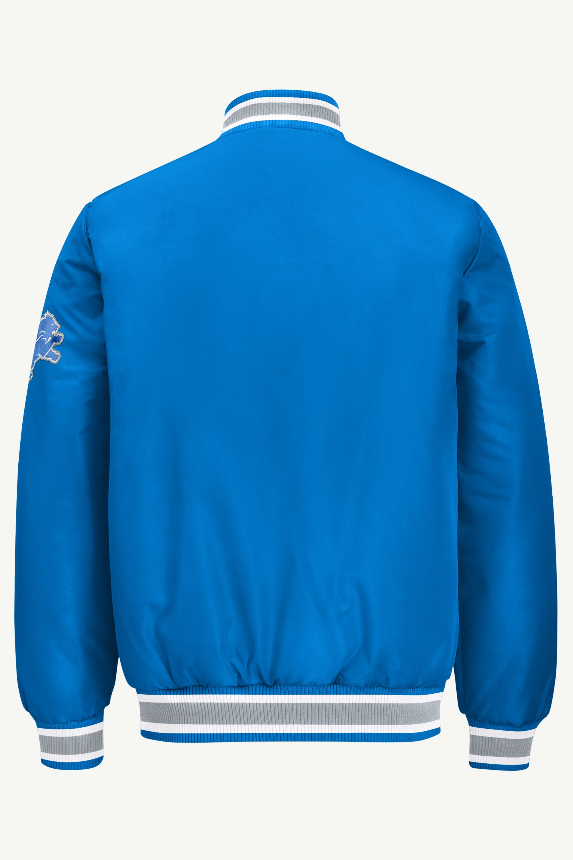 MENS DETROIT LIONS ACROSS SATIN VARSITY JACKET View 3 | STARTER JACKETS MENS DETROIT LIONS ACROSS SATIN VARSITY JACKET View 3 | STARTER JACKETS