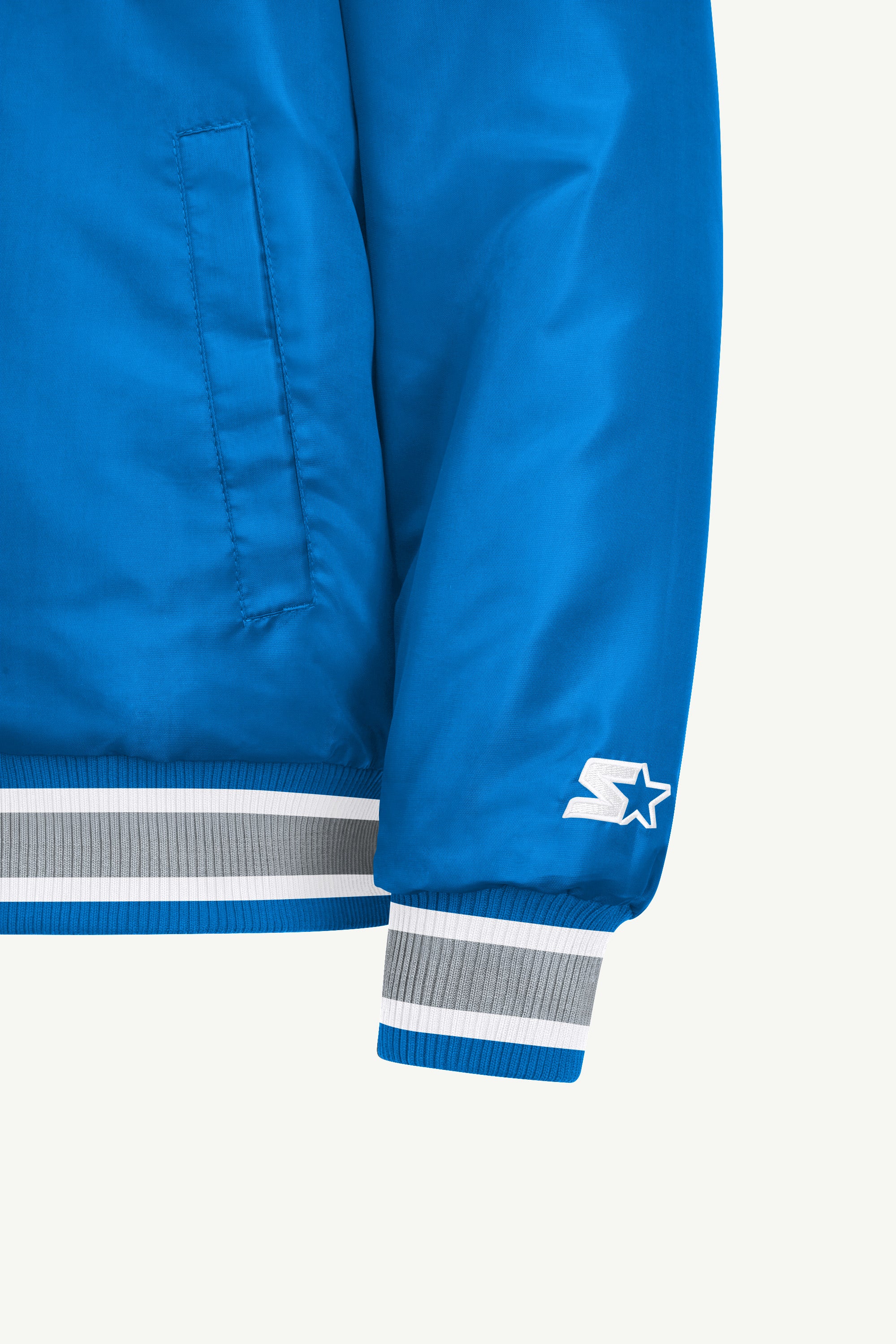 MENS DETROIT LIONS ACROSS SATIN VARSITY JACKET View 5 | STARTER JACKETS MENS DETROIT LIONS ACROSS SATIN VARSITY JACKET View 5 | STARTER JACKETS