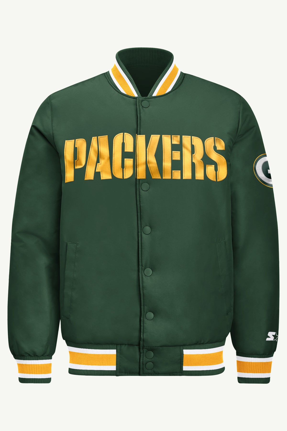 MENS GREEN BAY PACKERS ACROSS SATIN VARSITY JACKET View 2 | Men's Starter Jackets MENS GREEN BAY PACKERS ACROSS SATIN VARSITY JACKET View 2 | Men's Starter Jackets