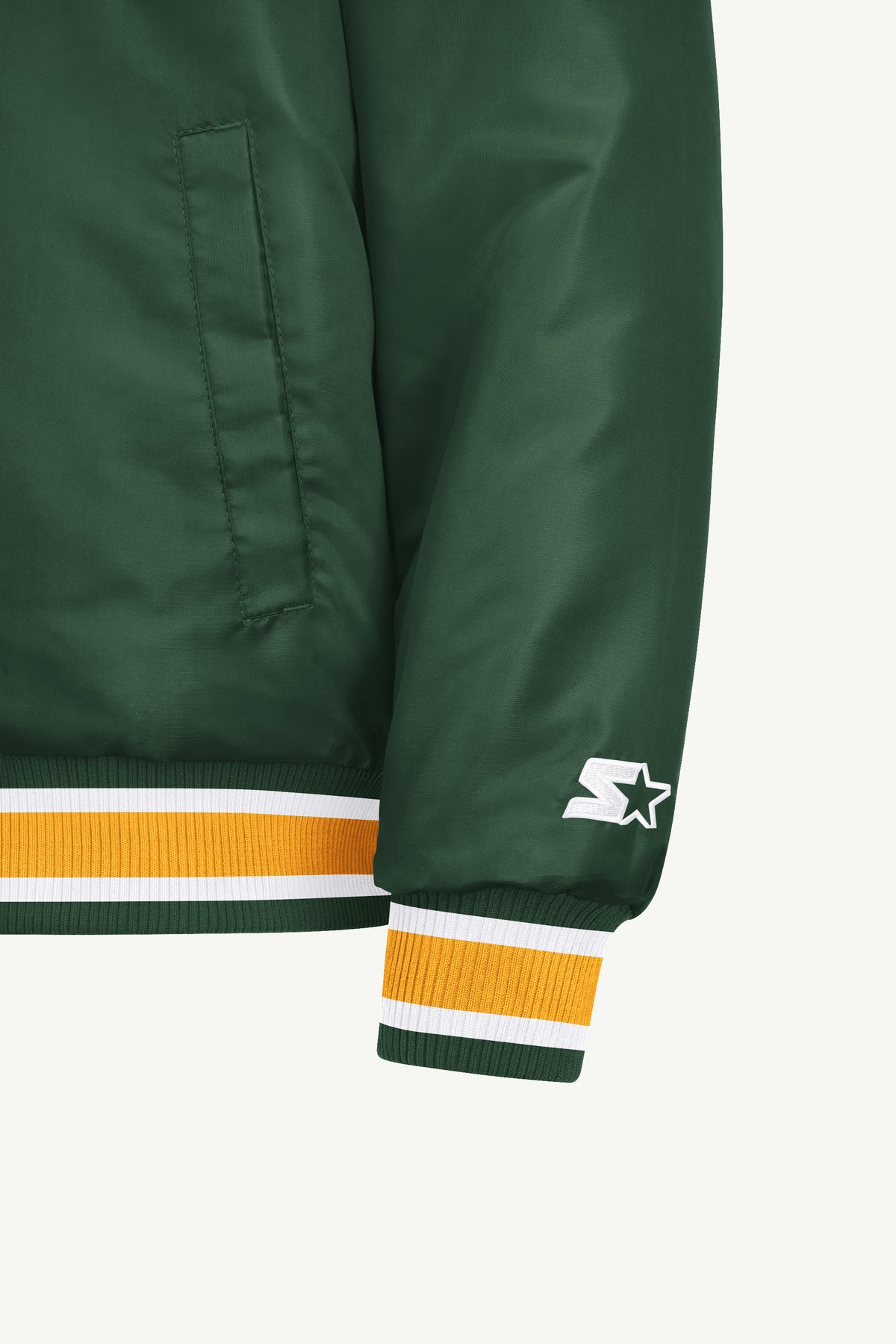 MENS GREEN BAY PACKERS ACROSS SATIN VARSITY JACKET View 5 | STARTER JACKETS MENS GREEN BAY PACKERS ACROSS SATIN VARSITY JACKET View 5 | STARTER JACKETS
