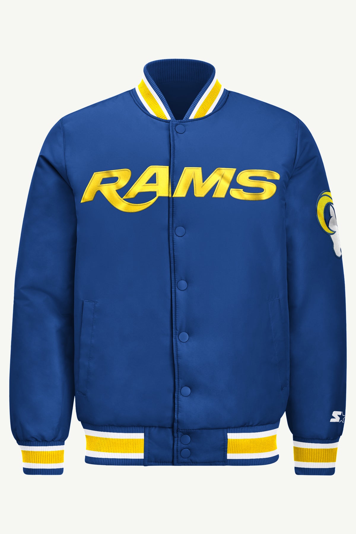 MENS LOS ANGELES RAMS ACROSS SATIN VARSITY JACKET View 2 | Men's Starter Jackets MENS LOS ANGELES RAMS ACROSS SATIN VARSITY JACKET View 2 | Men's Starter Jackets