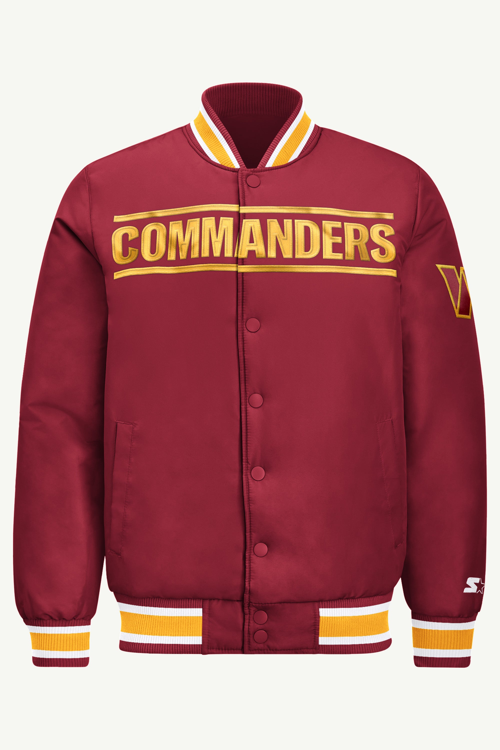 MENS WASHINGTON COMMANDERS ACROSS SATIN VARSITY JACKET View 2 | STARTER JACKETS MENS WASHINGTON COMMANDERS ACROSS SATIN VARSITY JACKET View 2 | STARTER JACKETS