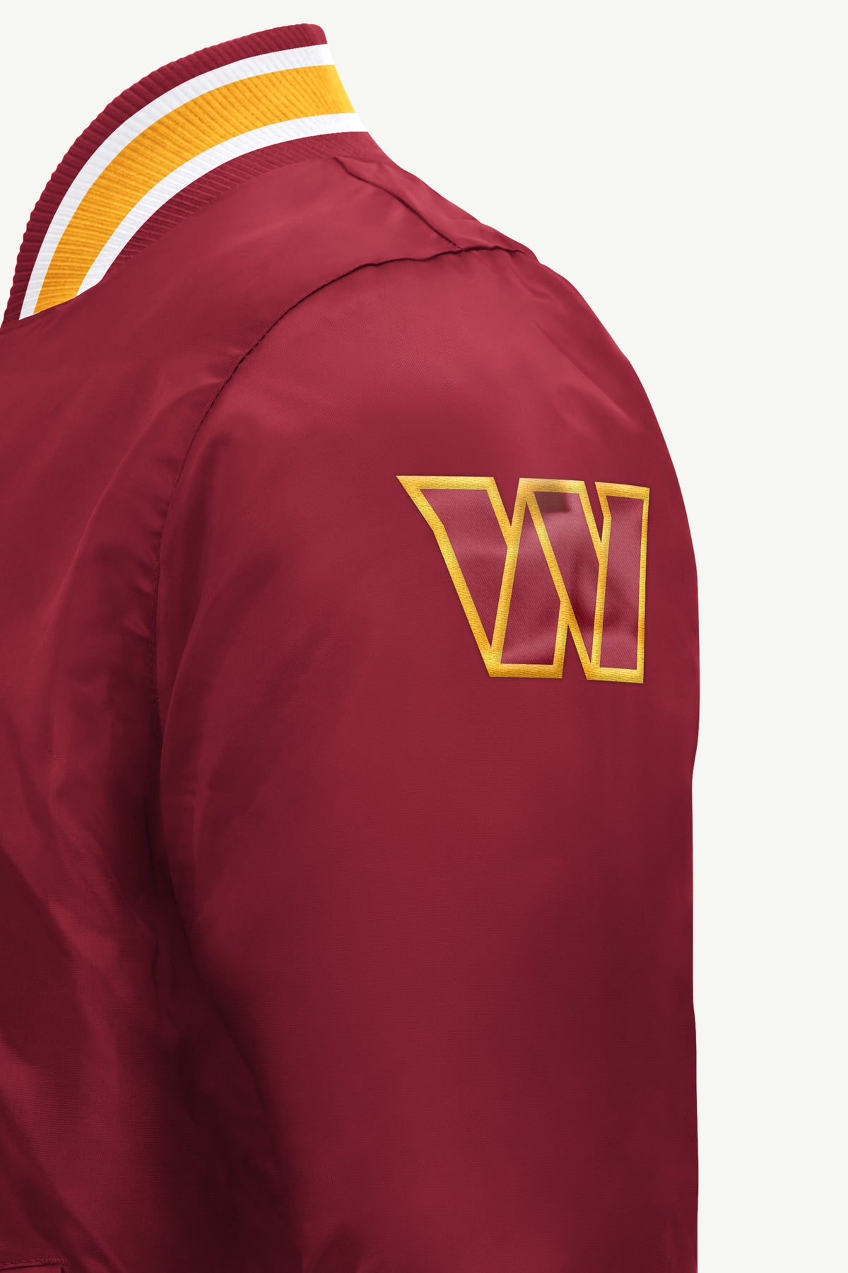 MENS WASHINGTON COMMANDERS ACROSS SATIN VARSITY JACKET View 4 MENS WASHINGTON COMMANDERS ACROSS SATIN VARSITY JACKET View 4