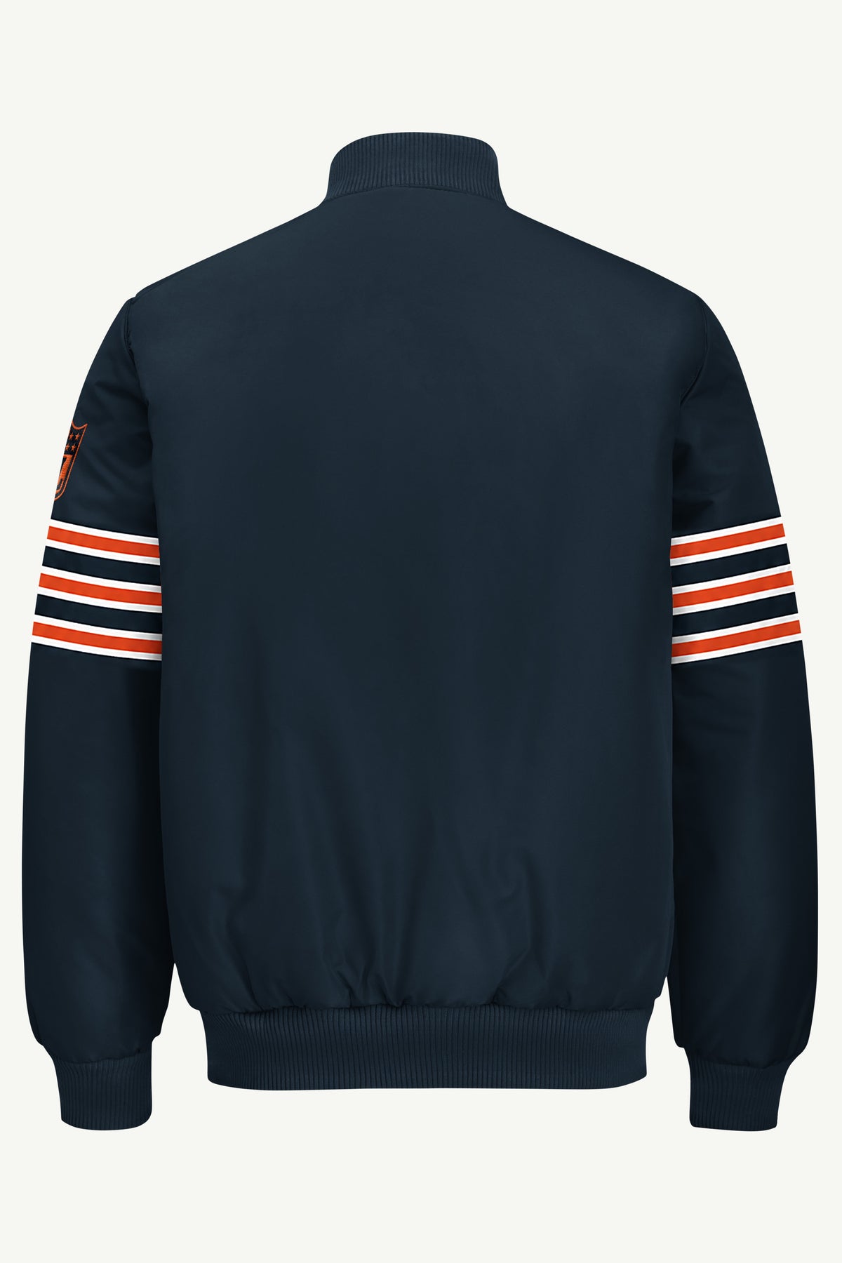 MENS CHICAGO BEARS STRIPE SLEEVE VARSITY JACKET View 3 | STARTER JACKETS MENS CHICAGO BEARS STRIPE SLEEVE VARSITY JACKET View 3 | STARTER JACKETS