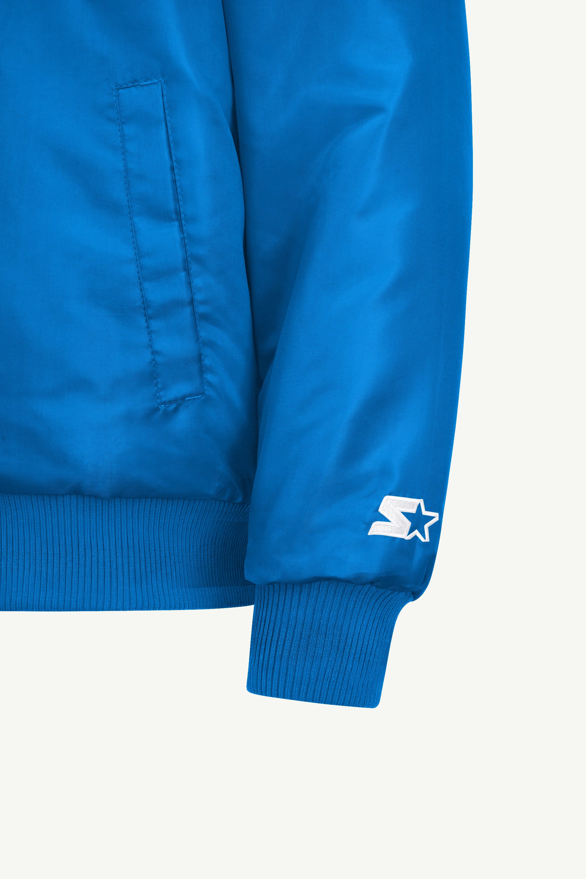 MENS DETROIT LIONS STRIPE SLEEVE VARSITY JACKET View 5 | STARTER JACKETS MENS DETROIT LIONS STRIPE SLEEVE VARSITY JACKET View 5 | STARTER JACKETS