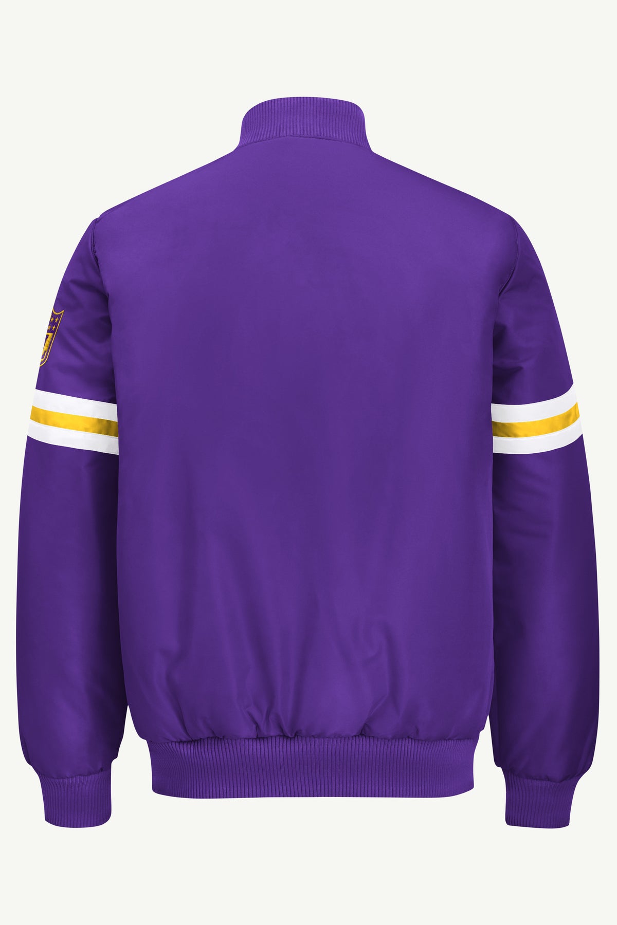 MENS MINNESOTA VIKINGS STRIPE SLEEVE VARSITY JACKET View 3 | STARTER JACKETS MENS MINNESOTA VIKINGS STRIPE SLEEVE VARSITY JACKET View 3 | STARTER JACKETS