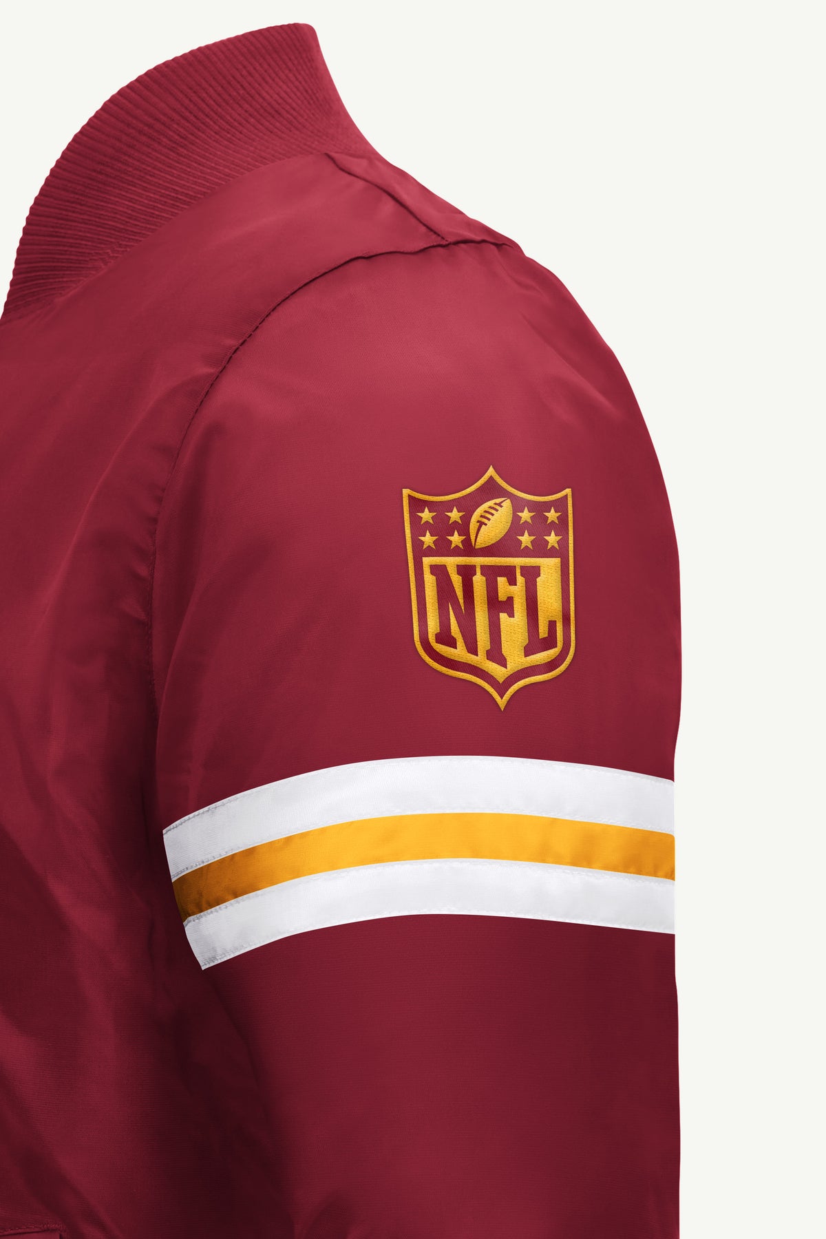 MENS WASHINGTON COMMANDERS STRIPE SLEEVE VARSITY JACKET View 4 MENS WASHINGTON COMMANDERS STRIPE SLEEVE VARSITY JACKET View 4