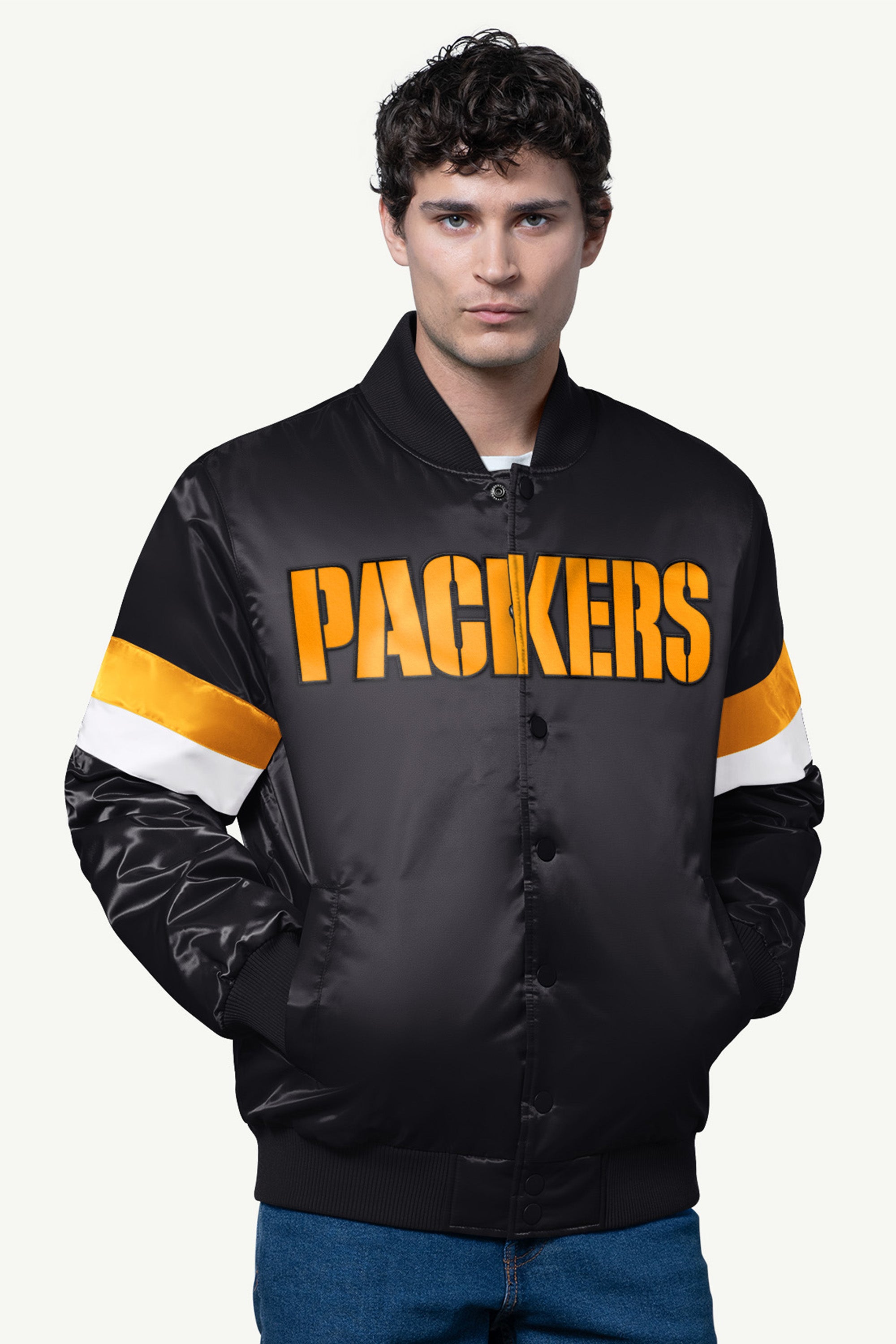 MENS GREEN BAY PACKERS SATIN VARSITY JACKET View 1 | NFL MENS GREEN BAY PACKERS SATIN VARSITY JACKET View 1 | NFL