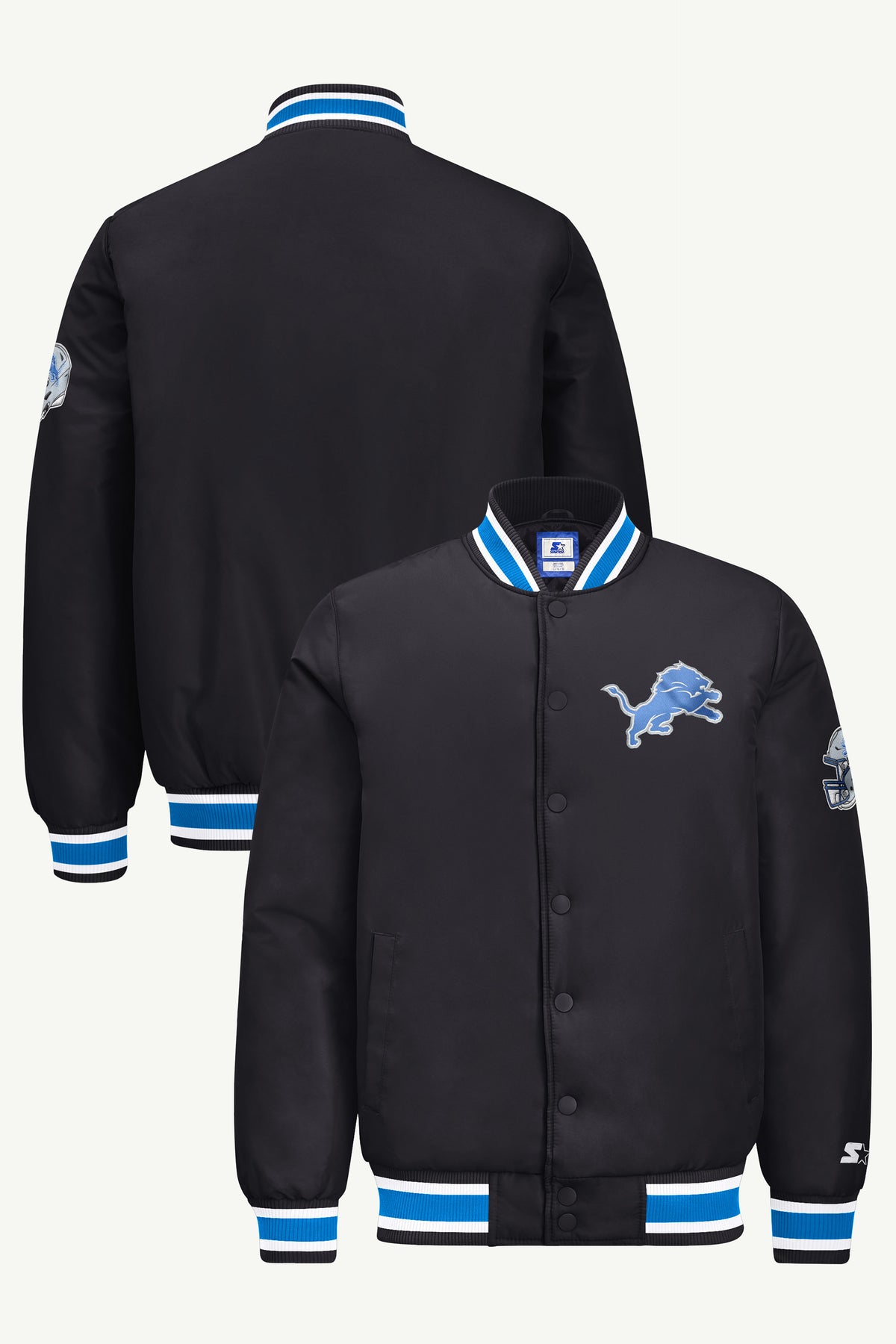 MENS DETROIT LIONS GAME DAY SATIN VARSITY JACKET View 1 | STARTER JACKETS MENS DETROIT LIONS GAME DAY SATIN VARSITY JACKET View 1 | STARTER JACKETS