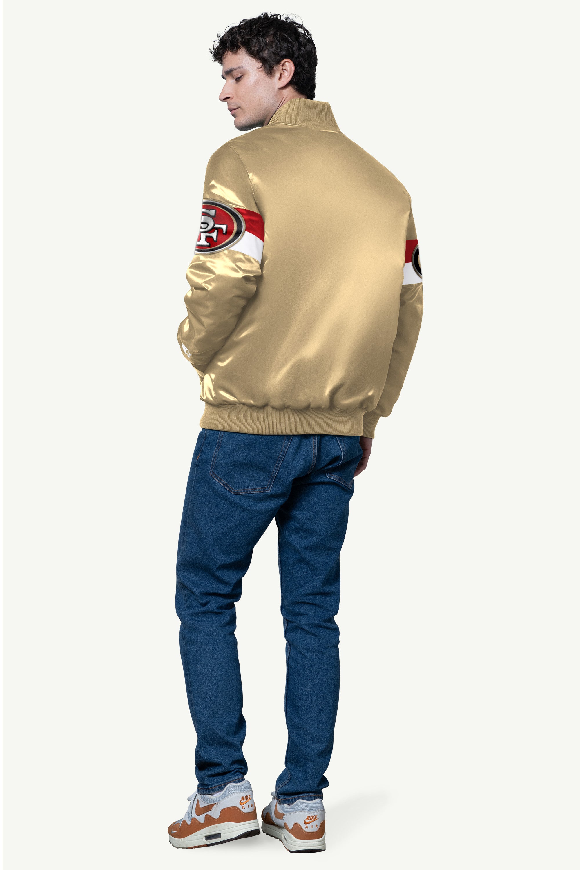 MENS SAN FRANCISCO 49ERS SATIN VARSITY JACKET View 2 | Men's Jackets MENS SAN FRANCISCO 49ERS SATIN VARSITY JACKET View 2 | Men's Jackets