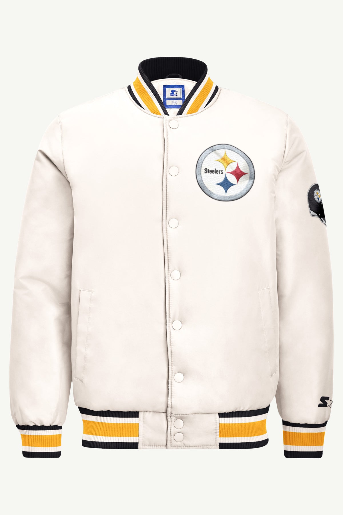 MENS PITTSBURGH STEELERS GAME DAY SATIN VARSITY JACKET View 2 | STARTER JACKETS MENS PITTSBURGH STEELERS GAME DAY SATIN VARSITY JACKET View 2 | STARTER JACKETS