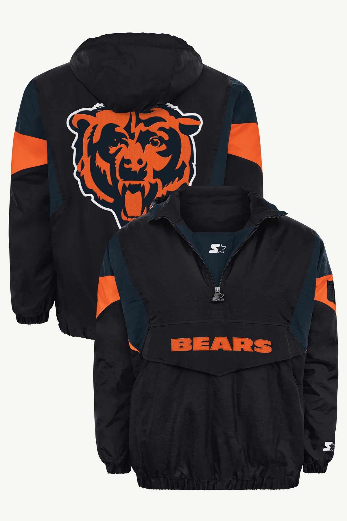 MENS CHICAGO BEARS BLACK BREAKAWAY JACKET View 1 MENS CHICAGO BEARS BLACK BREAKAWAY JACKET View 1