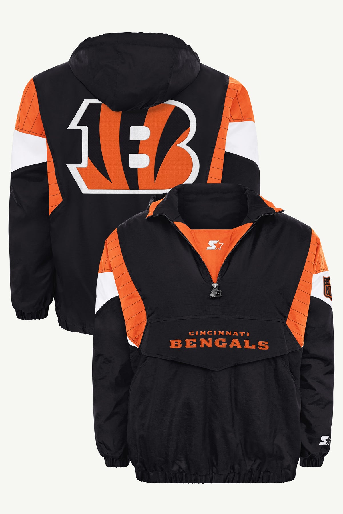 MENS CINCINNATI BENGALS BLACK BREAKAWAY JACKET View 1 MENS CINCINNATI BENGALS BLACK BREAKAWAY JACKET View 1
