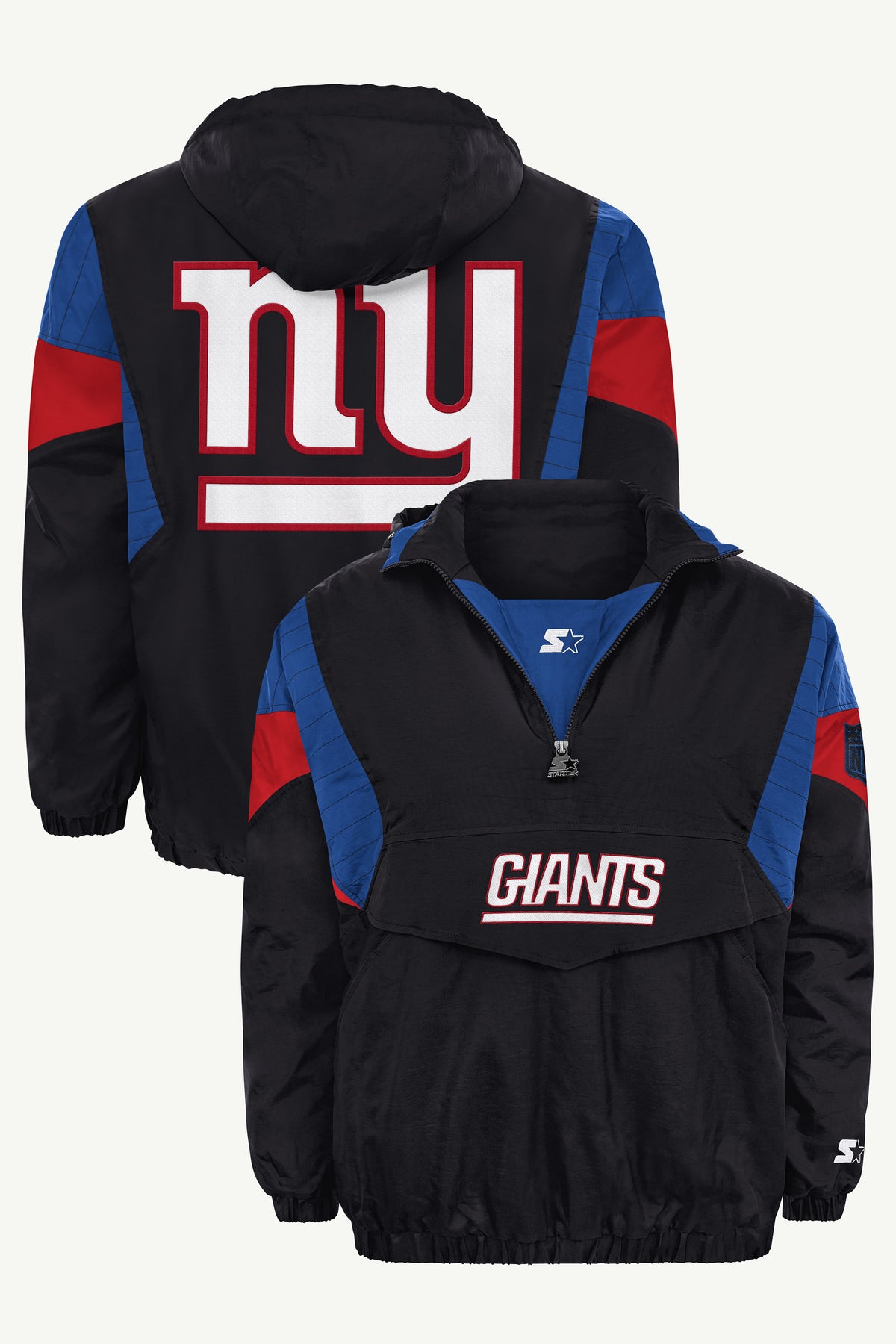 MENS NEW YORK GIANTS BLACK BREAKAWAY JACKET View 1 MENS NEW YORK GIANTS BLACK BREAKAWAY JACKET View 1