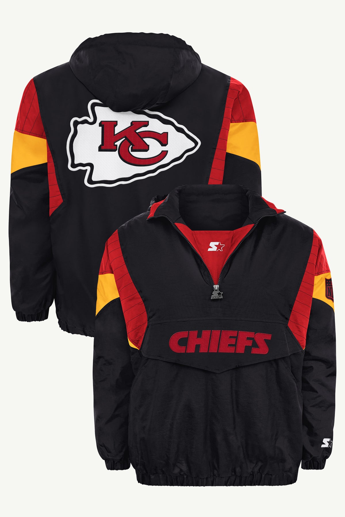 MENS KANSAS CITY CHIEFS BLACK BREAKAWAY JACKET View 1 MENS KANSAS CITY CHIEFS BLACK BREAKAWAY JACKET View 1